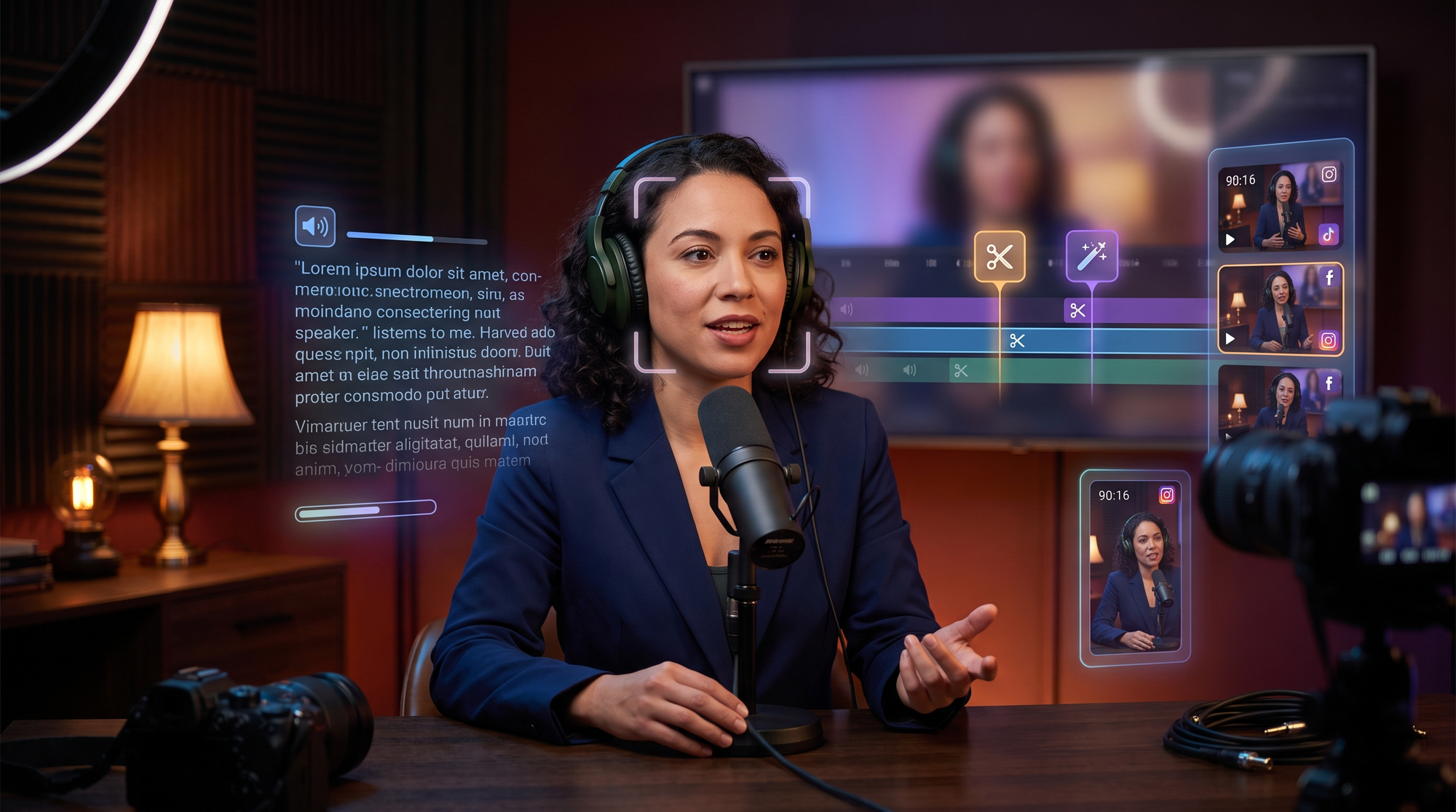 Illustration: ai video editing tools for video podcasts