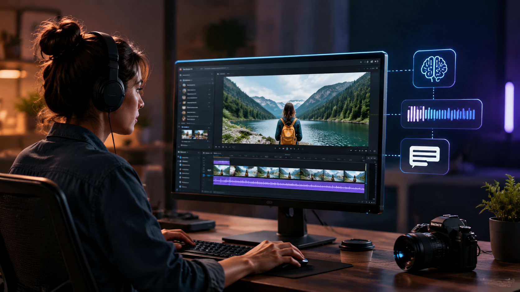 Illustration: ai video editing tools with auto-captioning