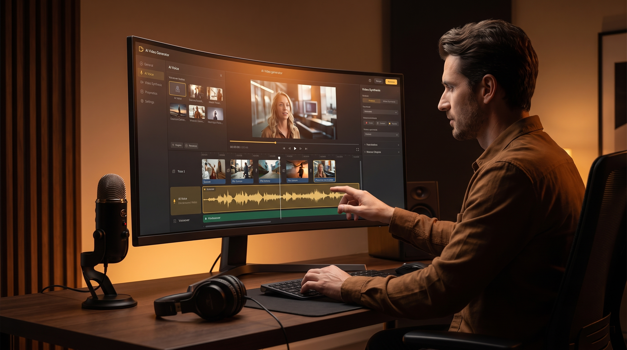 Illustration: ai video generator with voiceover options