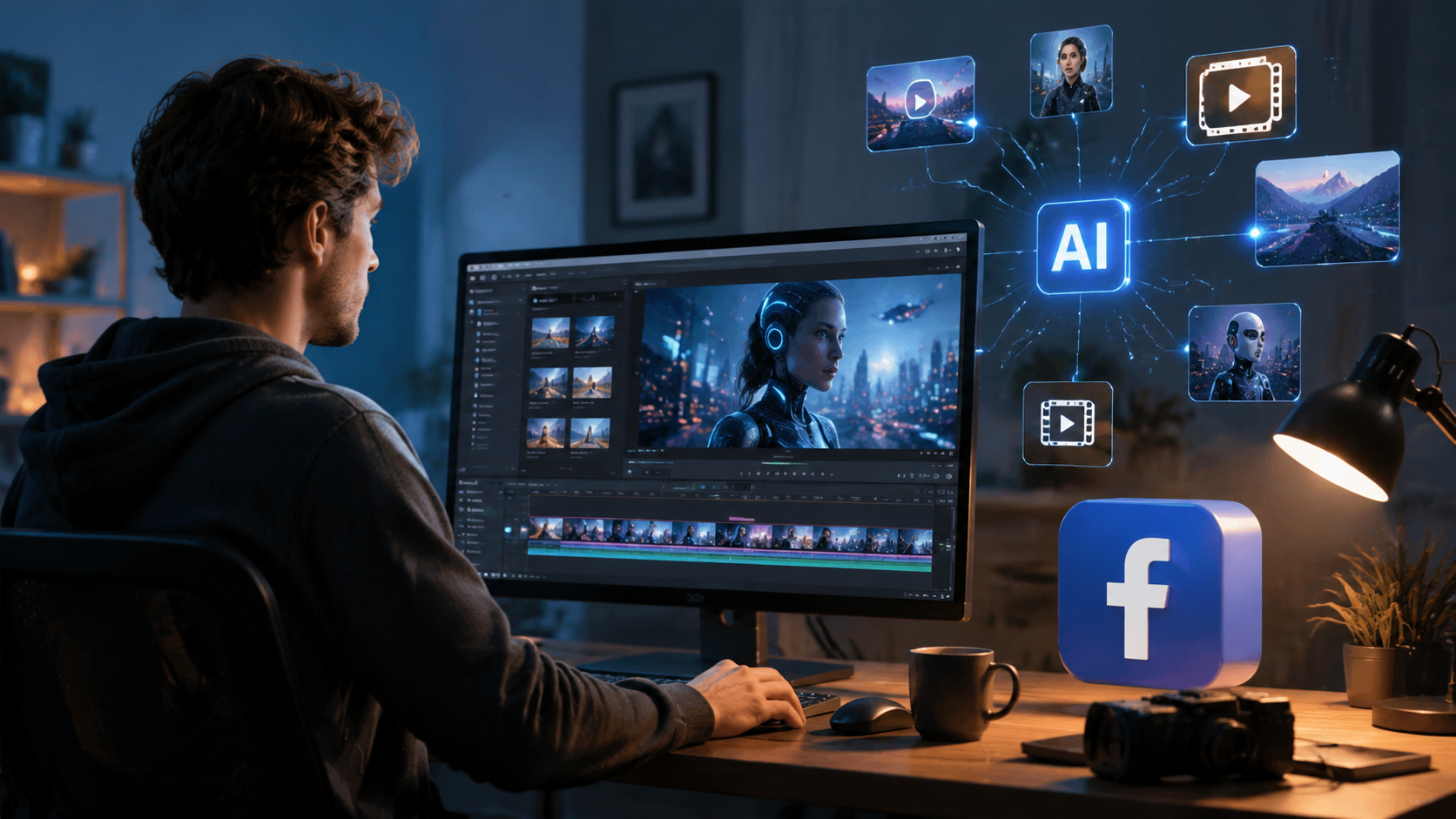 Illustration: how to create ai videos for facebook