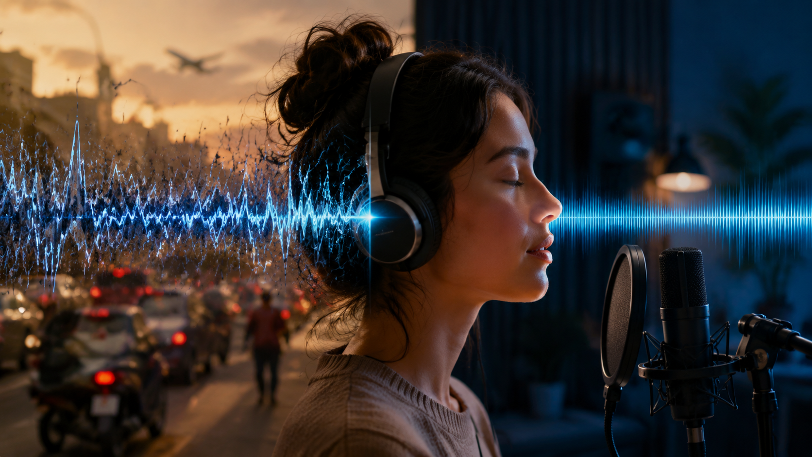 Illustration: how to remove background noise with ai editing