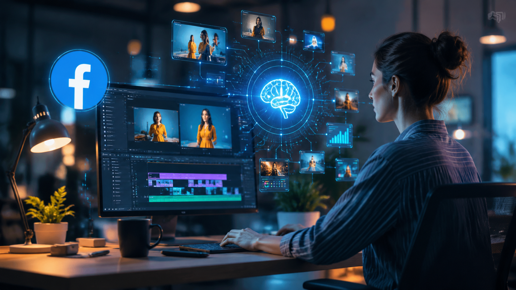 Illustration: ai video editing for facebook ads 2026