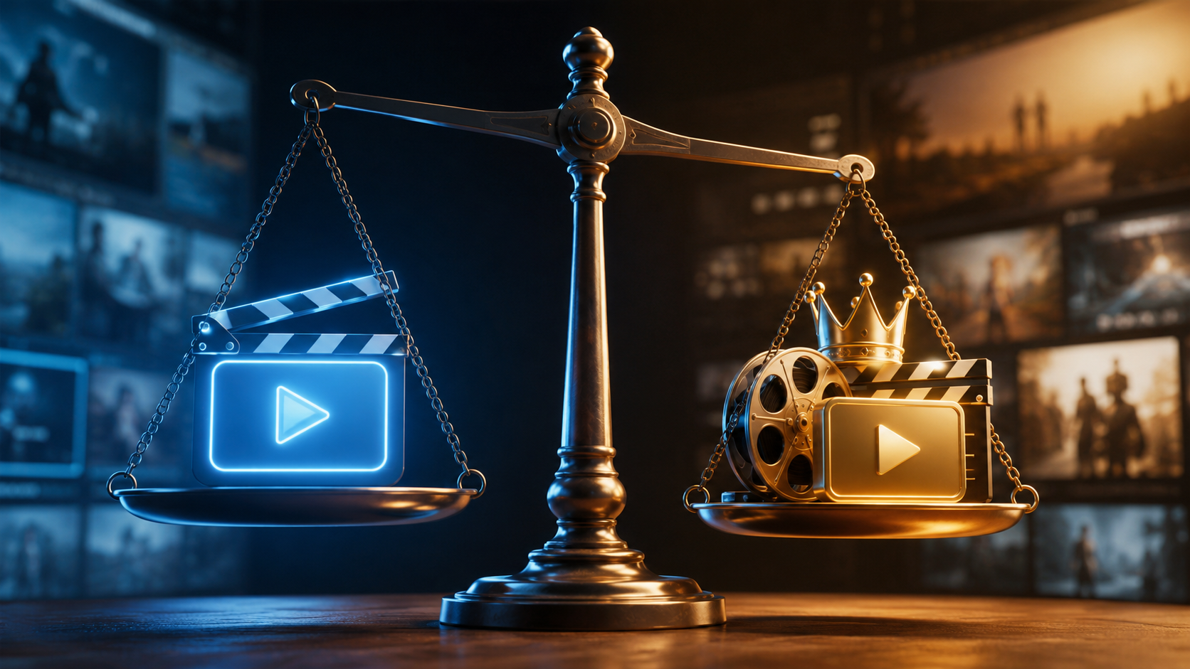 Illustration: free vs paid ai video generators comparison