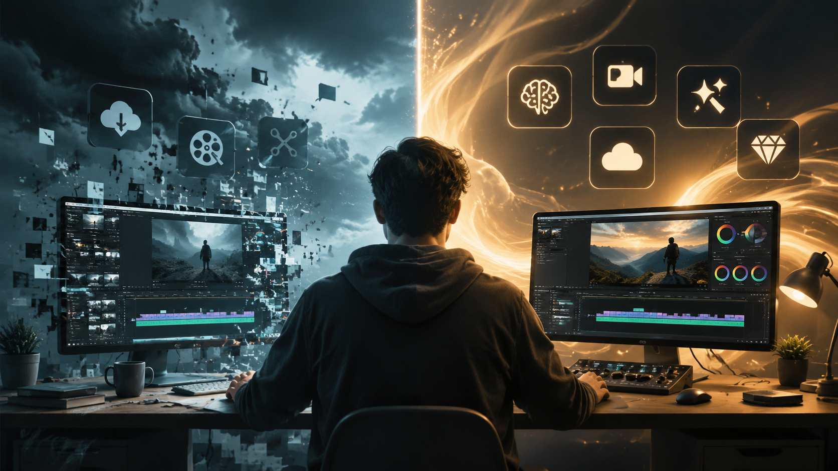 Illustration: free vs paid ai video editing tools 2026