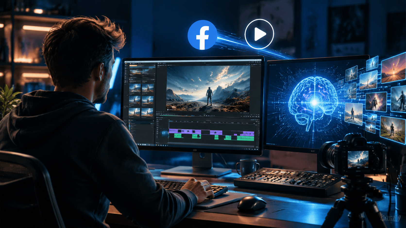 Illustration: how to make ai videos for facebook