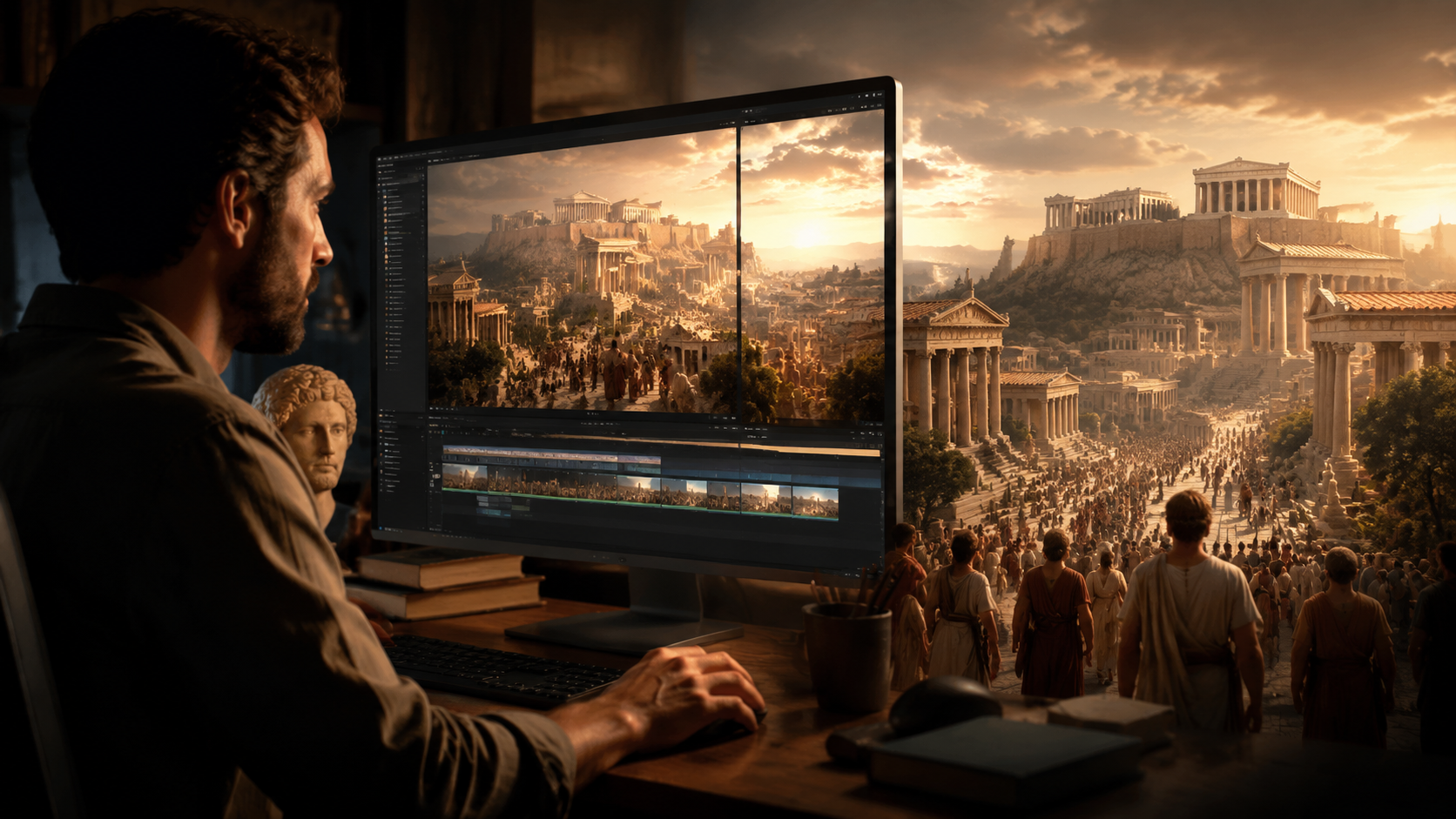 Illustration: text to video ai for historical content