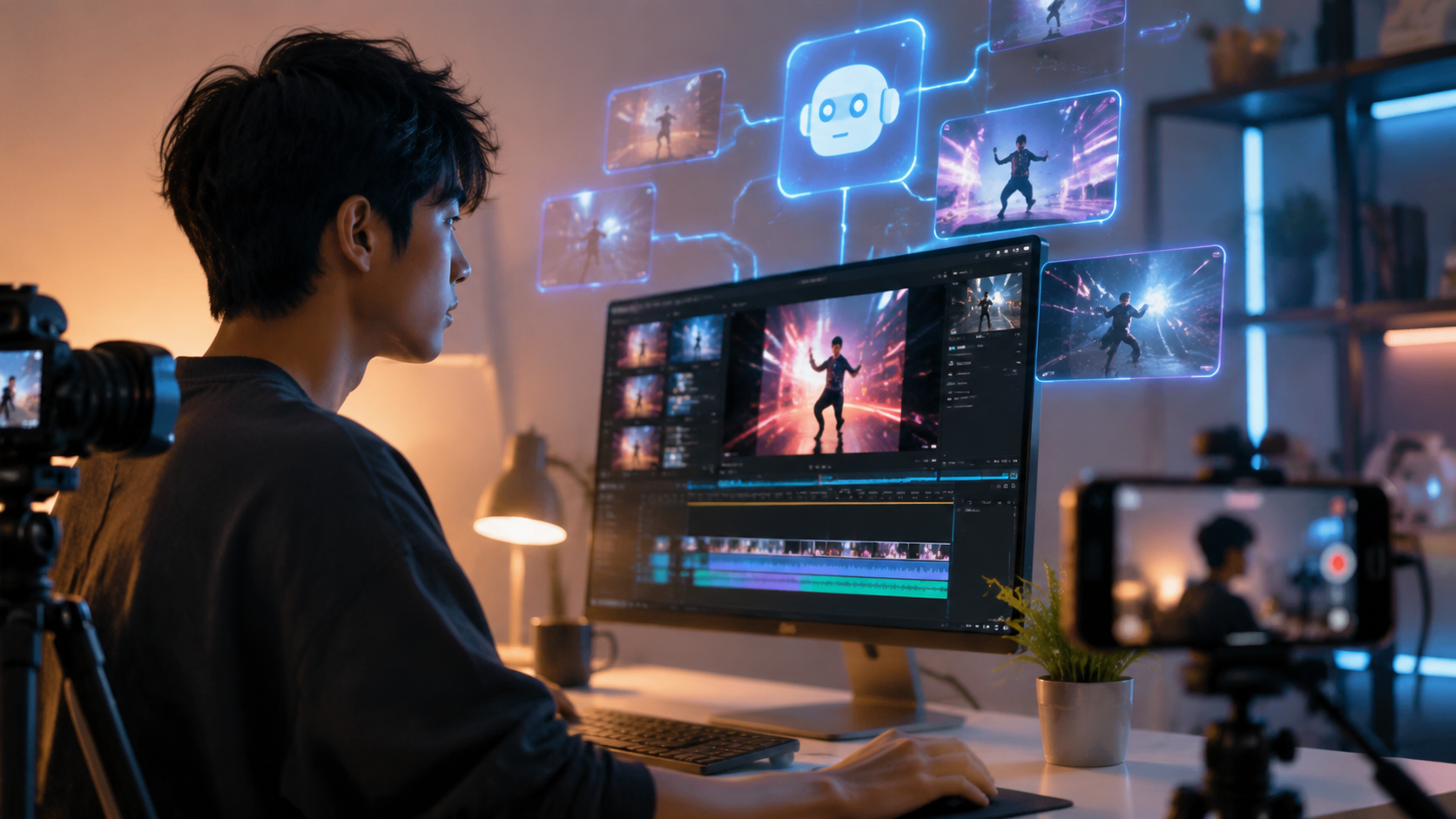 Illustration: ai video editing for tiktok content creation