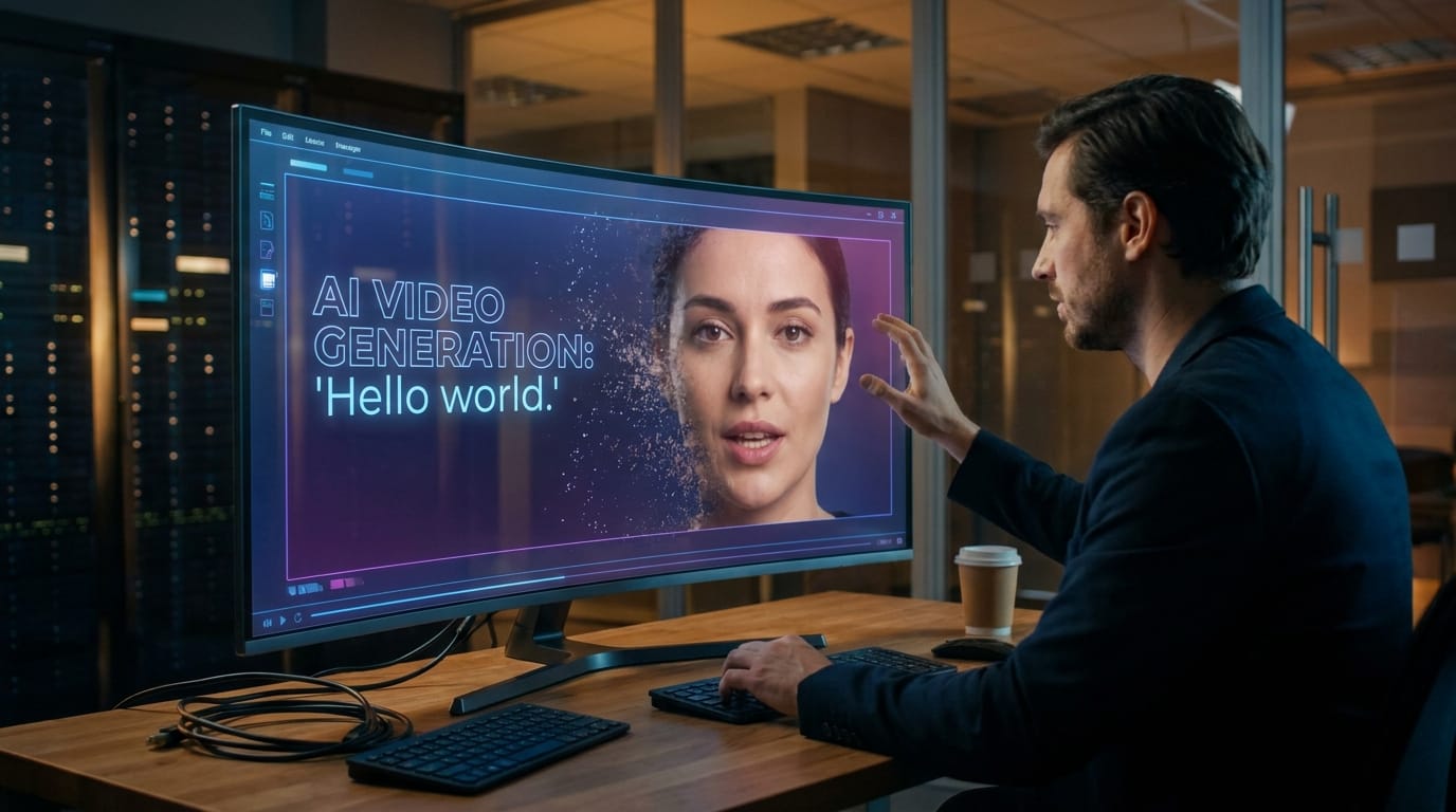 Illustration: text to video ai with lip sync technology