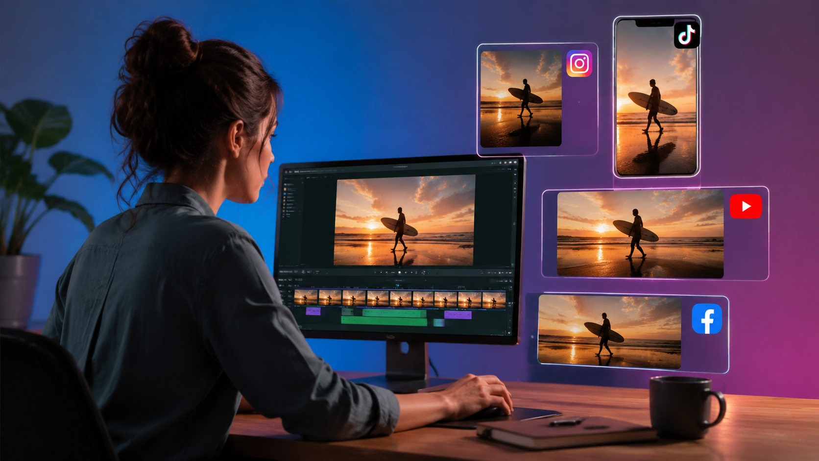 Illustration: how to resize videos for social media with ai