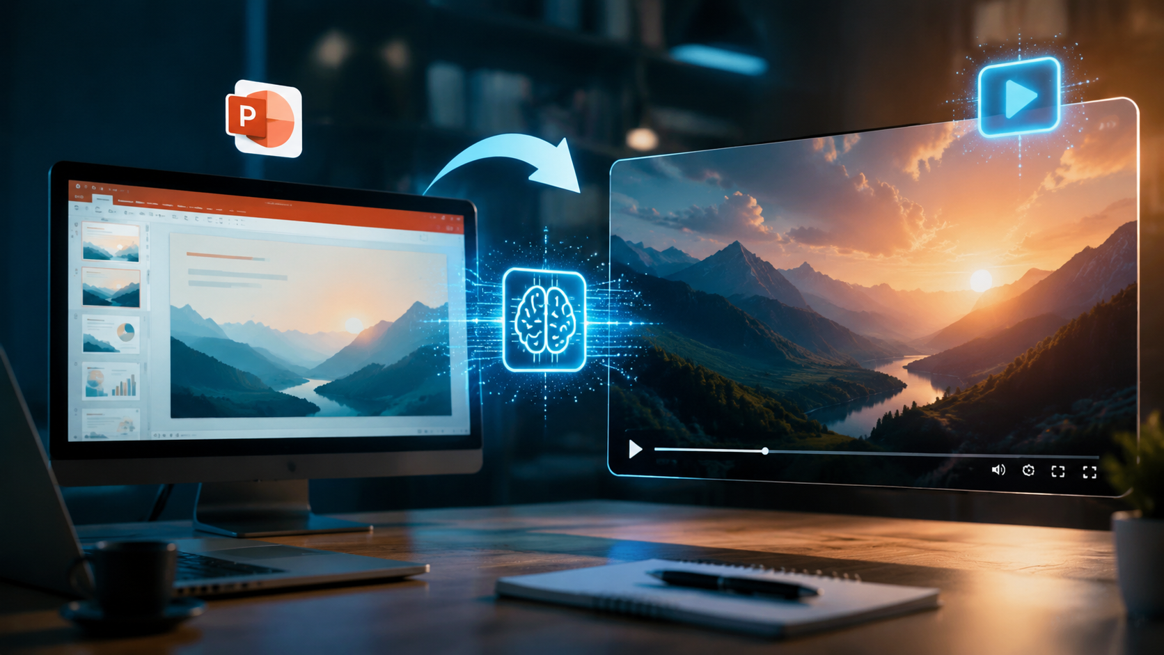 Illustration: how to make ai videos from powerpoint slides