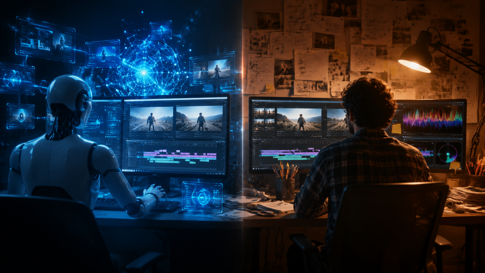 Illustration: ai video editing vs manual editing cost