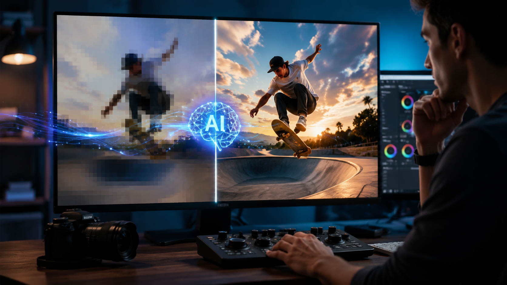 Illustration: how to enhance low-quality videos with ai