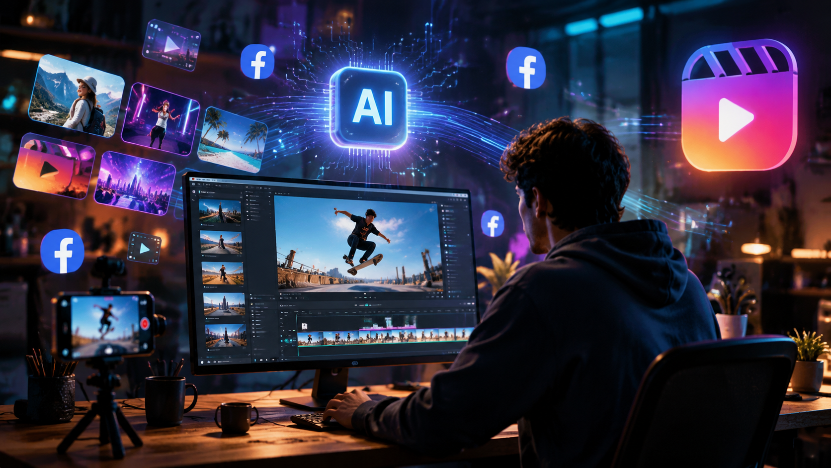 Illustration: ai video generator for facebook reels