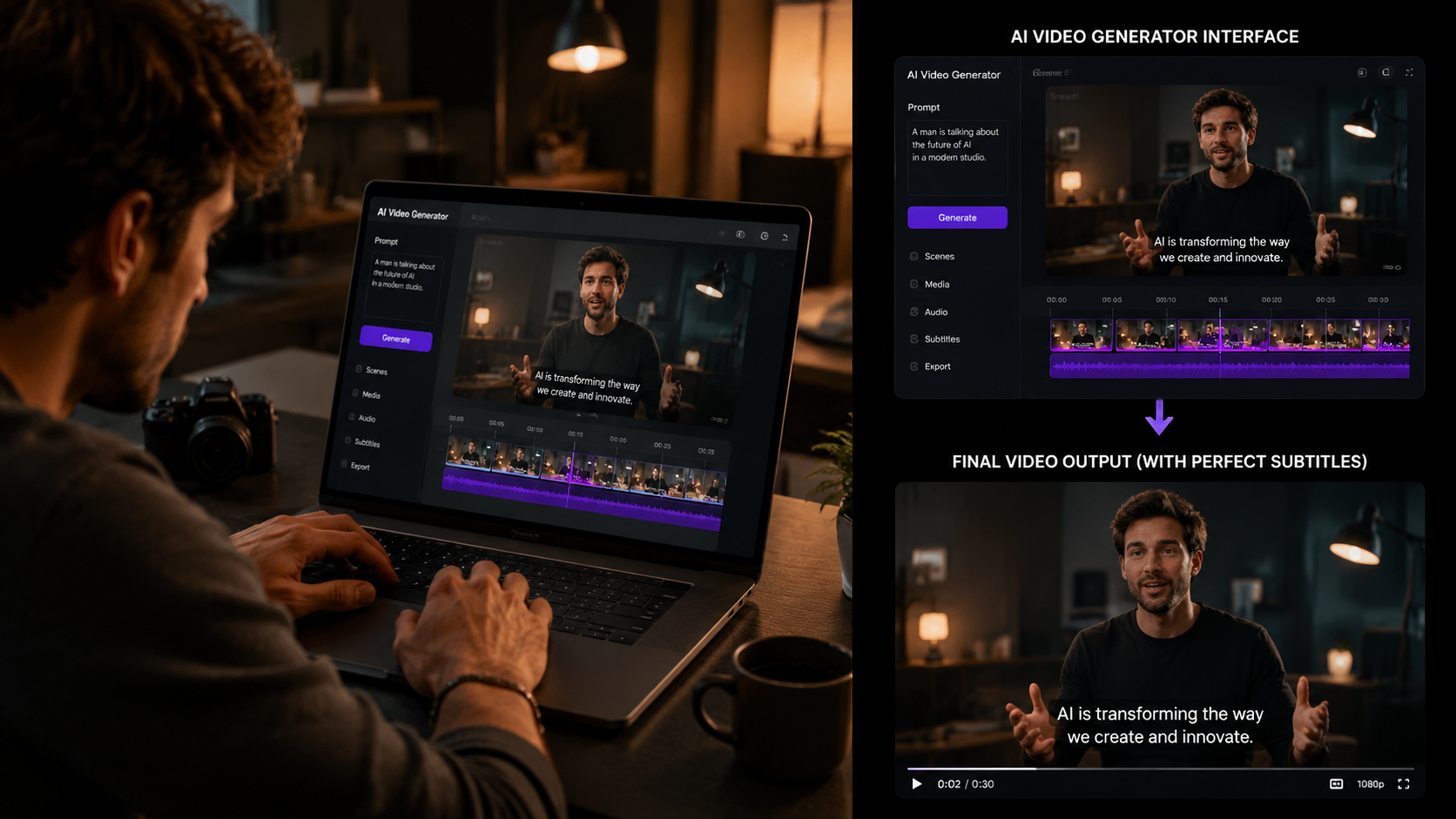 Illustration: best ai video generator with subtitles