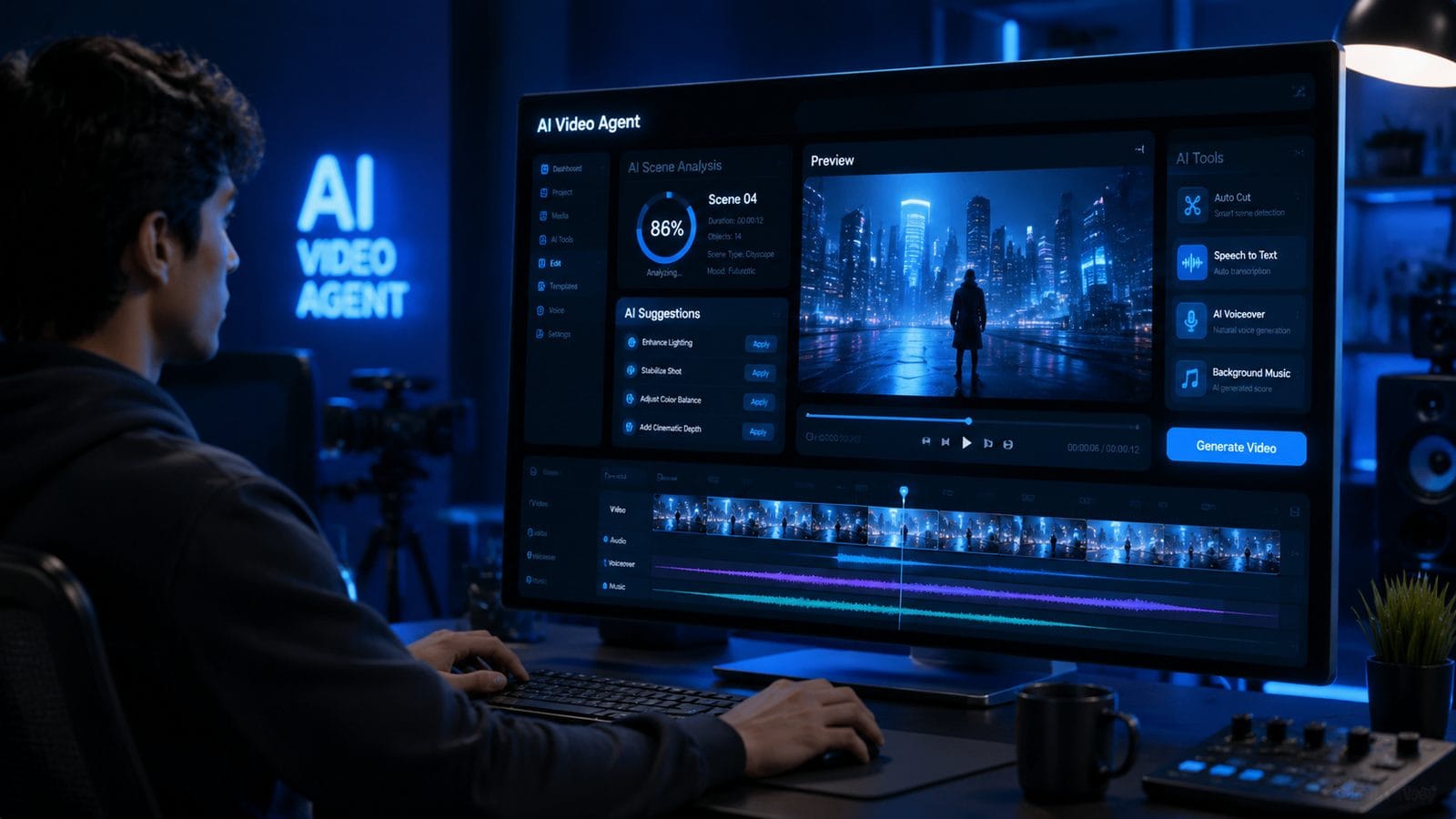 Illustration: AI video agent for content creators 2026