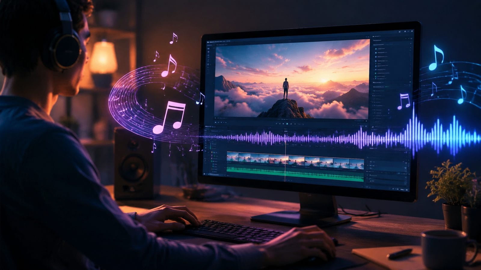 Illustration: how to add music to ai video