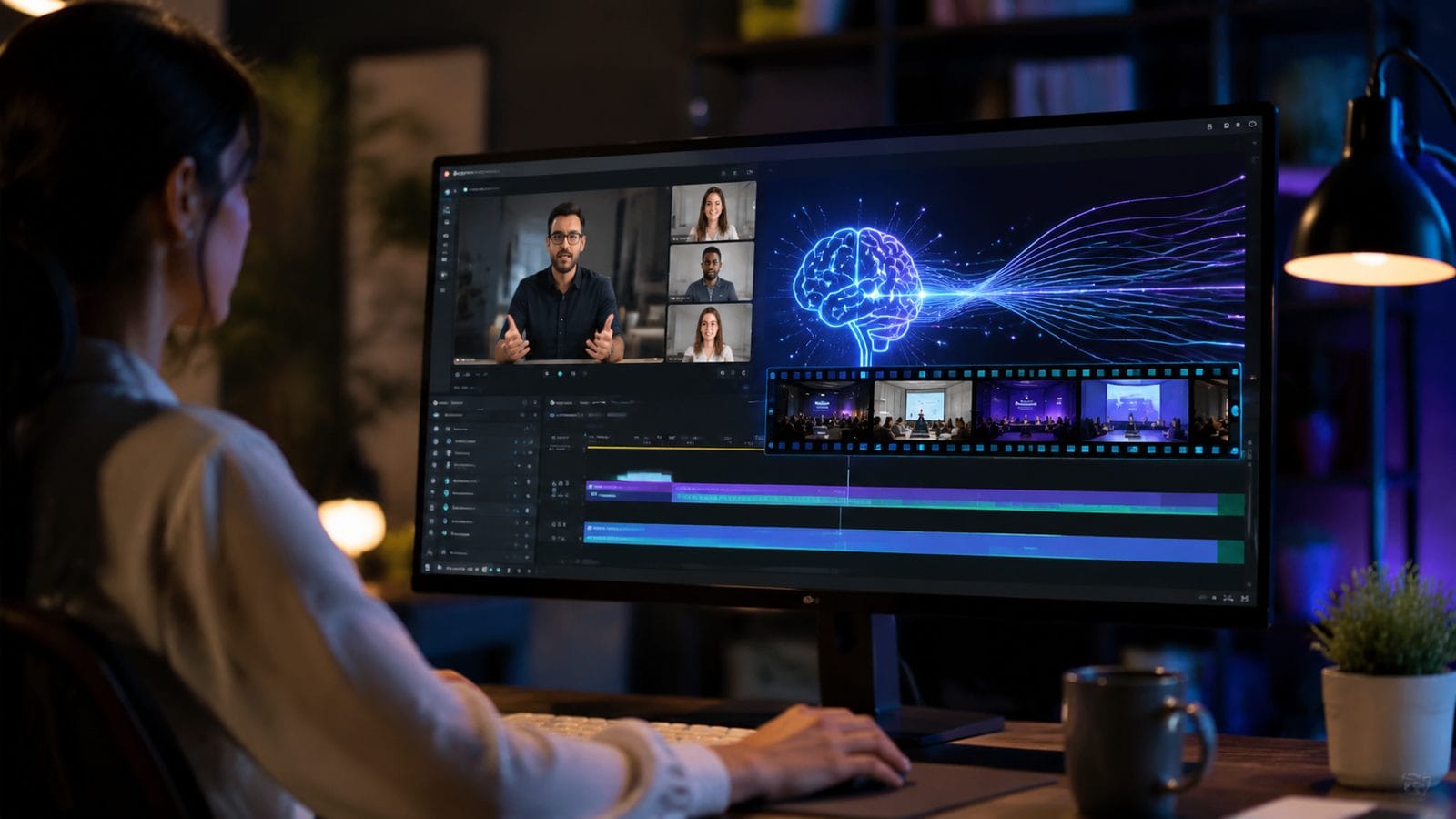 Illustration: ai video editing for webinar recordings