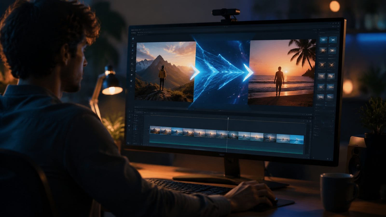 Illustration: how to add transitions with ai video tool