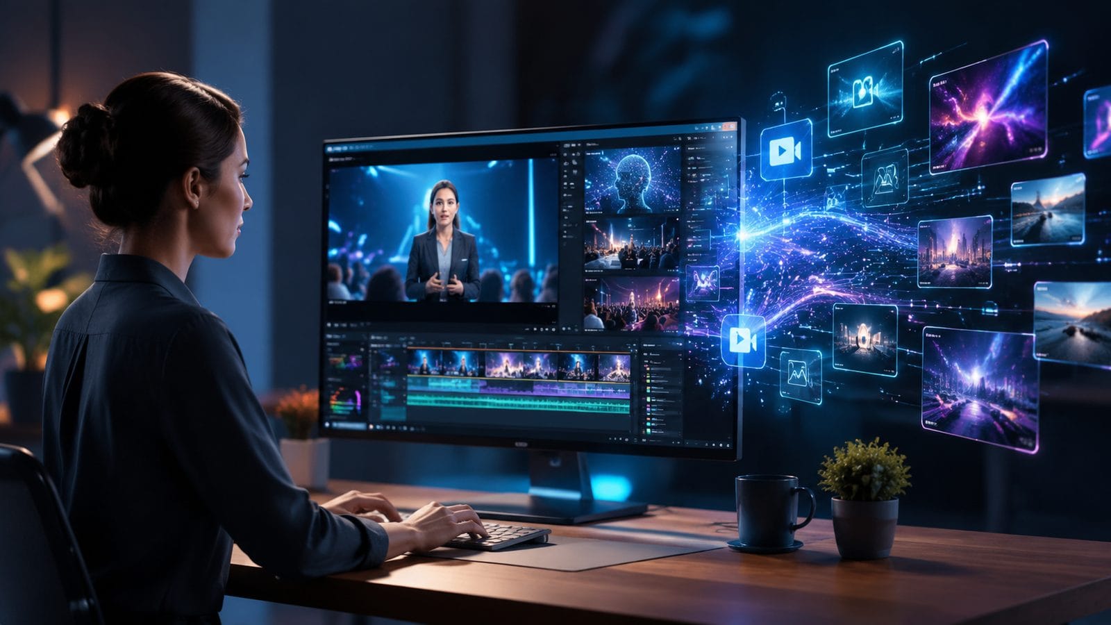 Illustration: text to video ai for webinar content