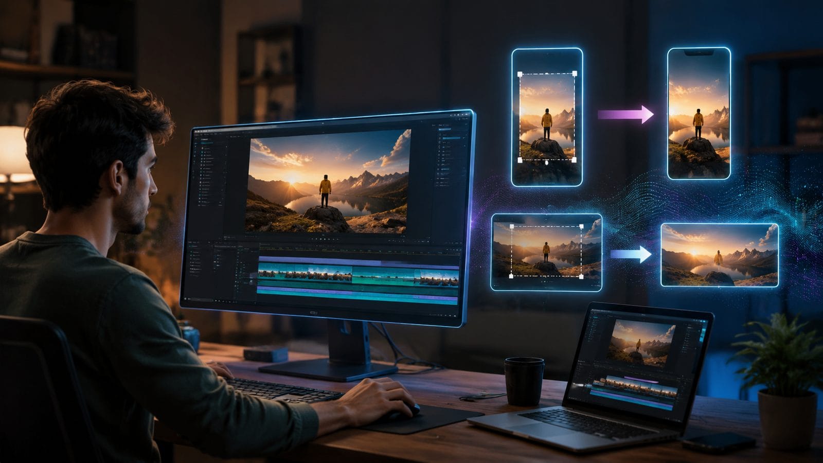 Illustration: how to use ai for video resizing