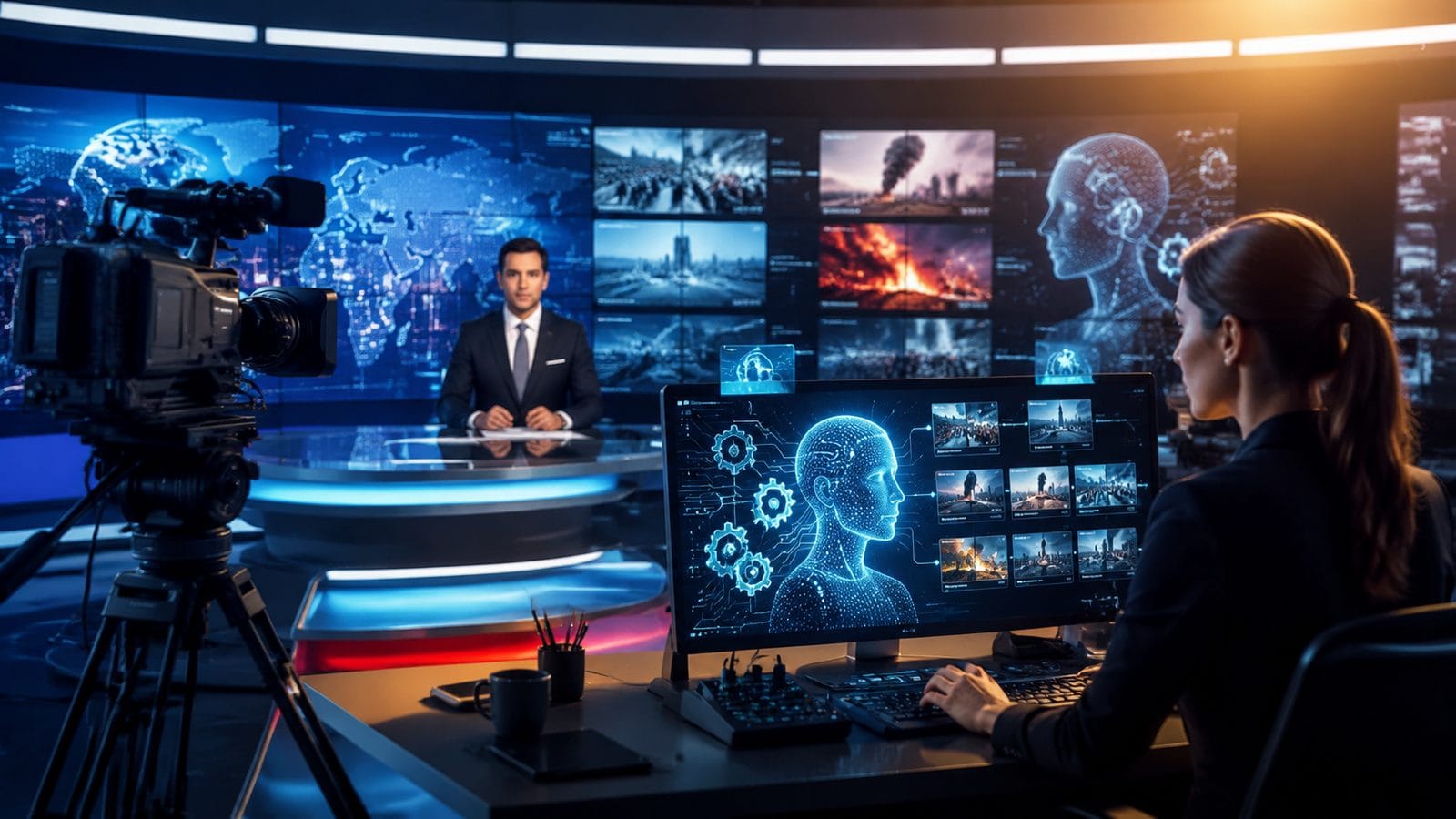 Illustration: ai video generator for news channels