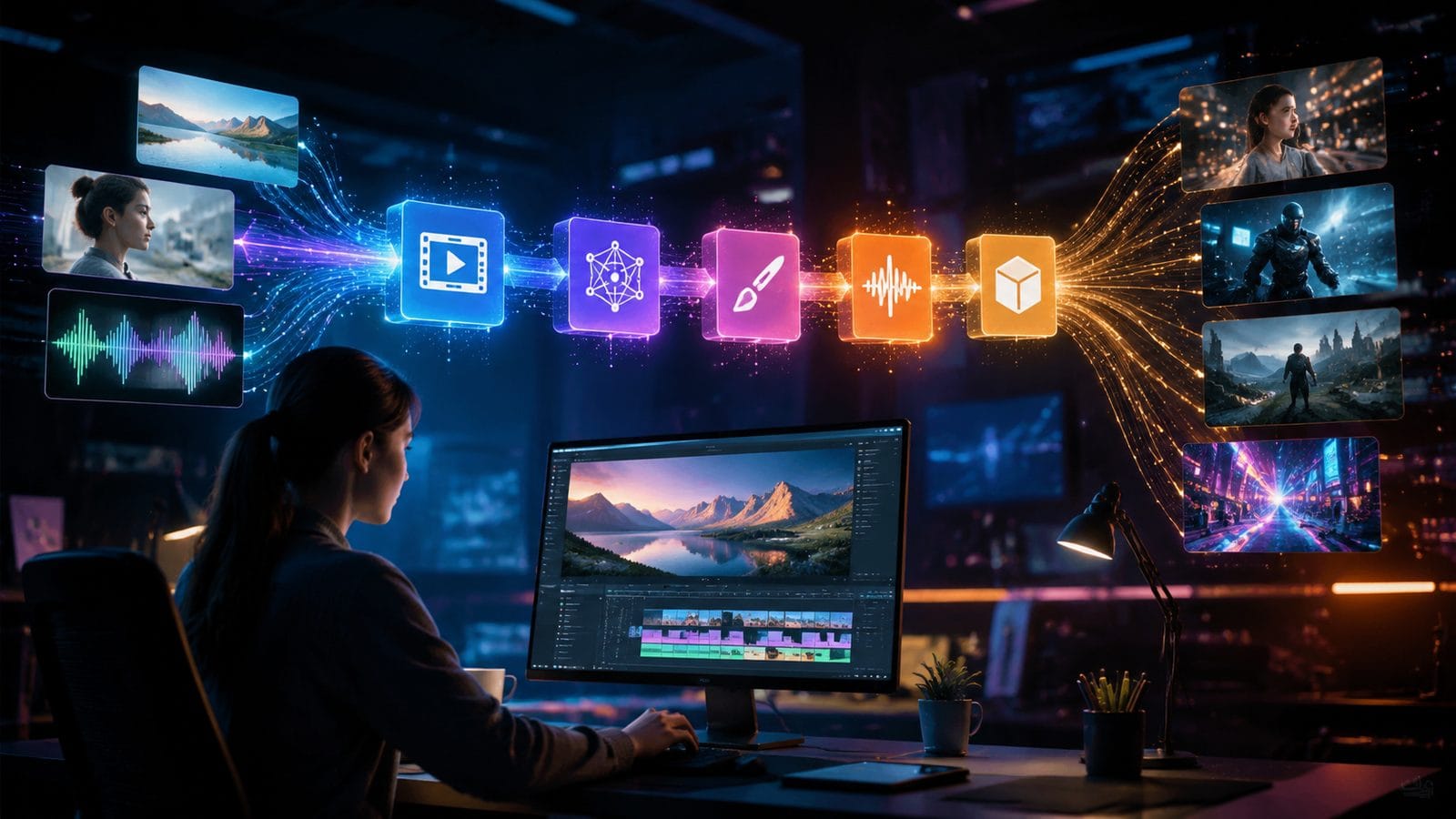 Illustration: vivideo ai multi-model workflow