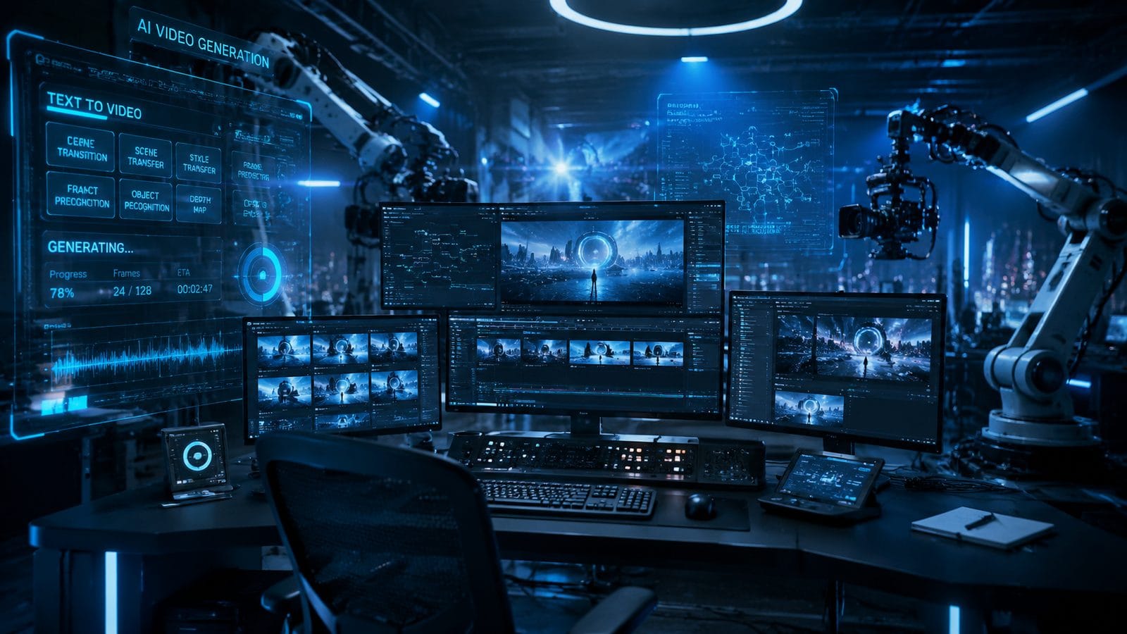 Illustration: ai-generated video vs manual video production