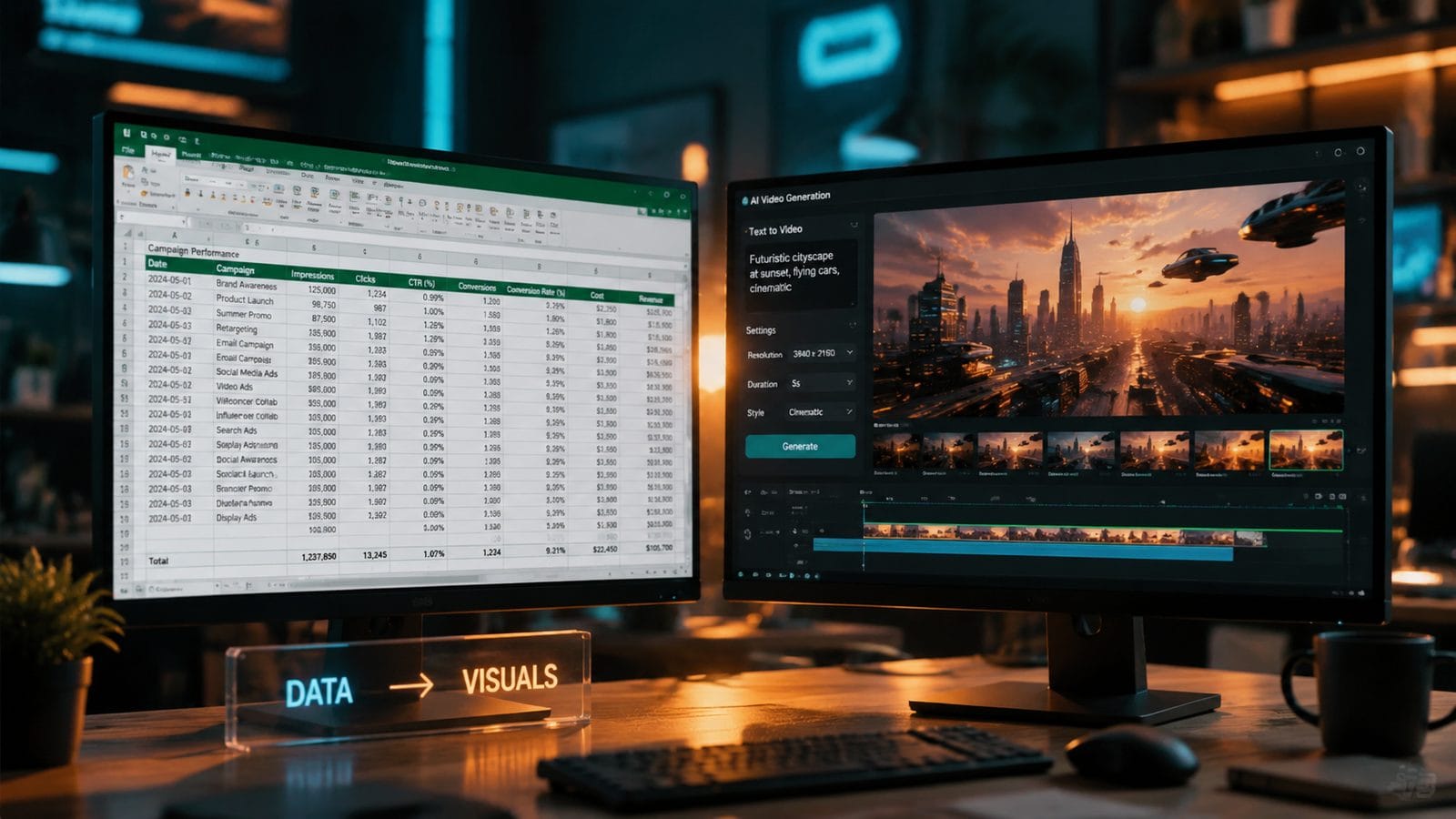 Illustration: how to generate ai videos from excel data