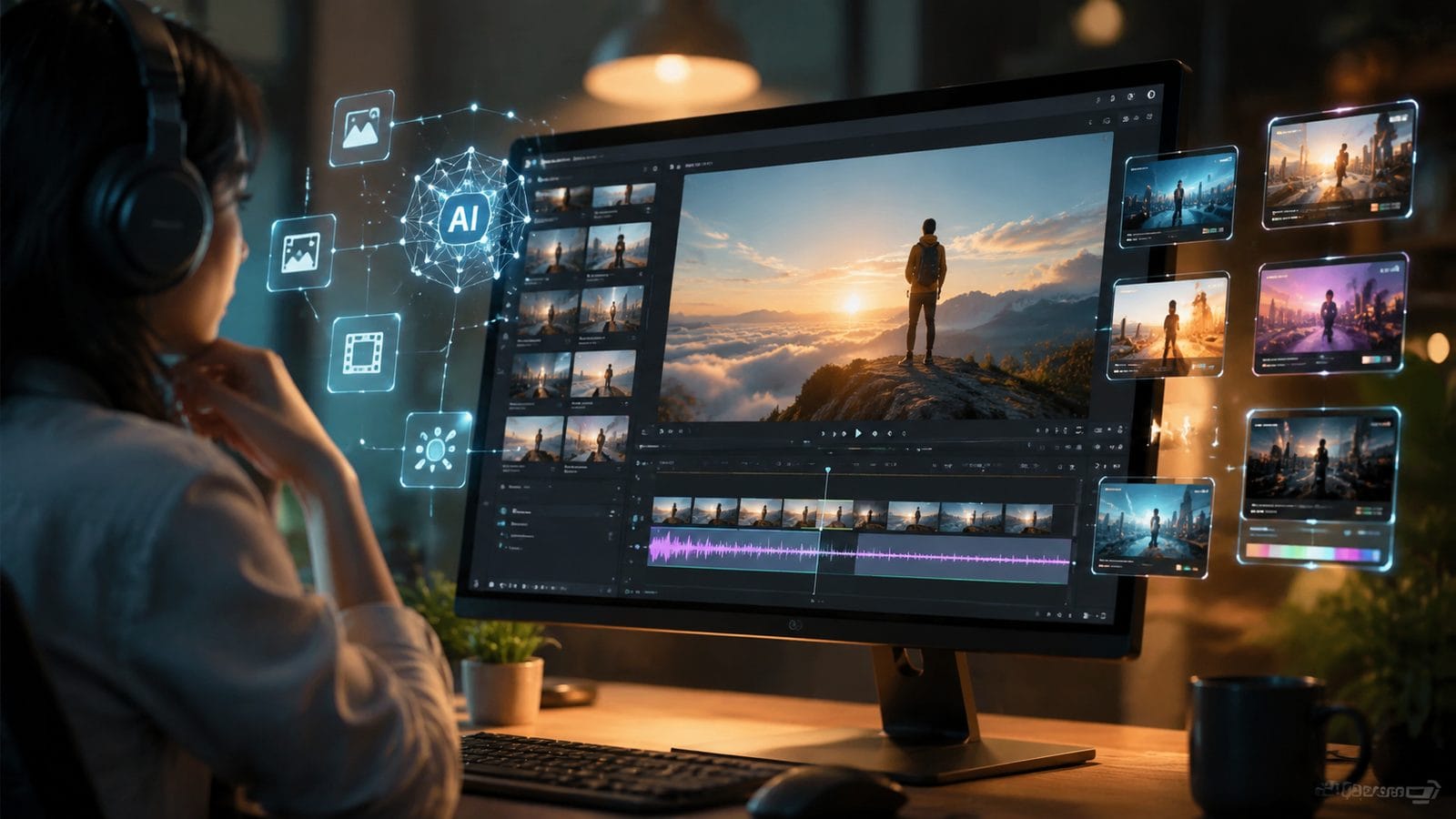 Illustration: ai video editing tools with templates