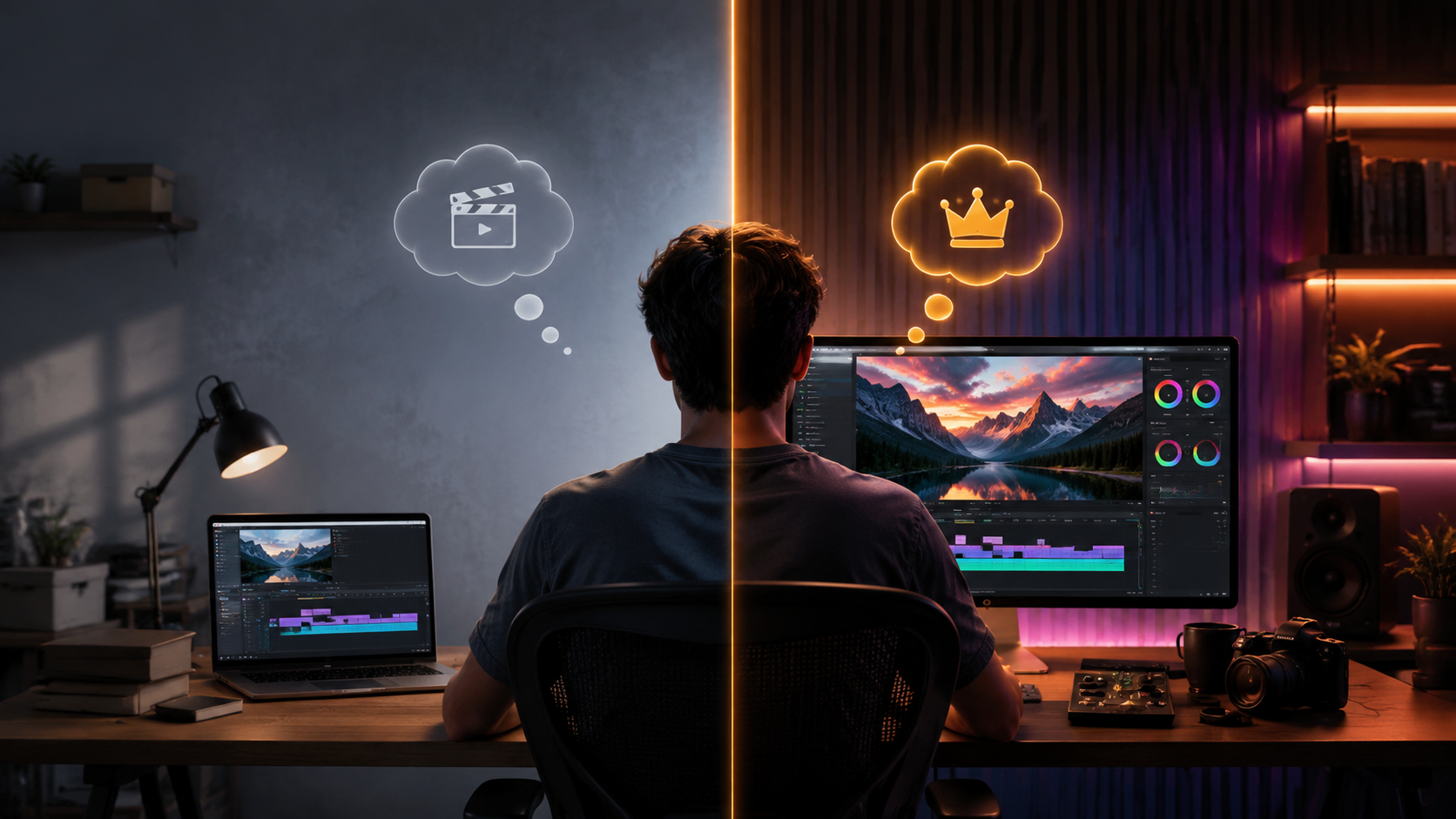 Illustration: free vs paid ai video editing tools