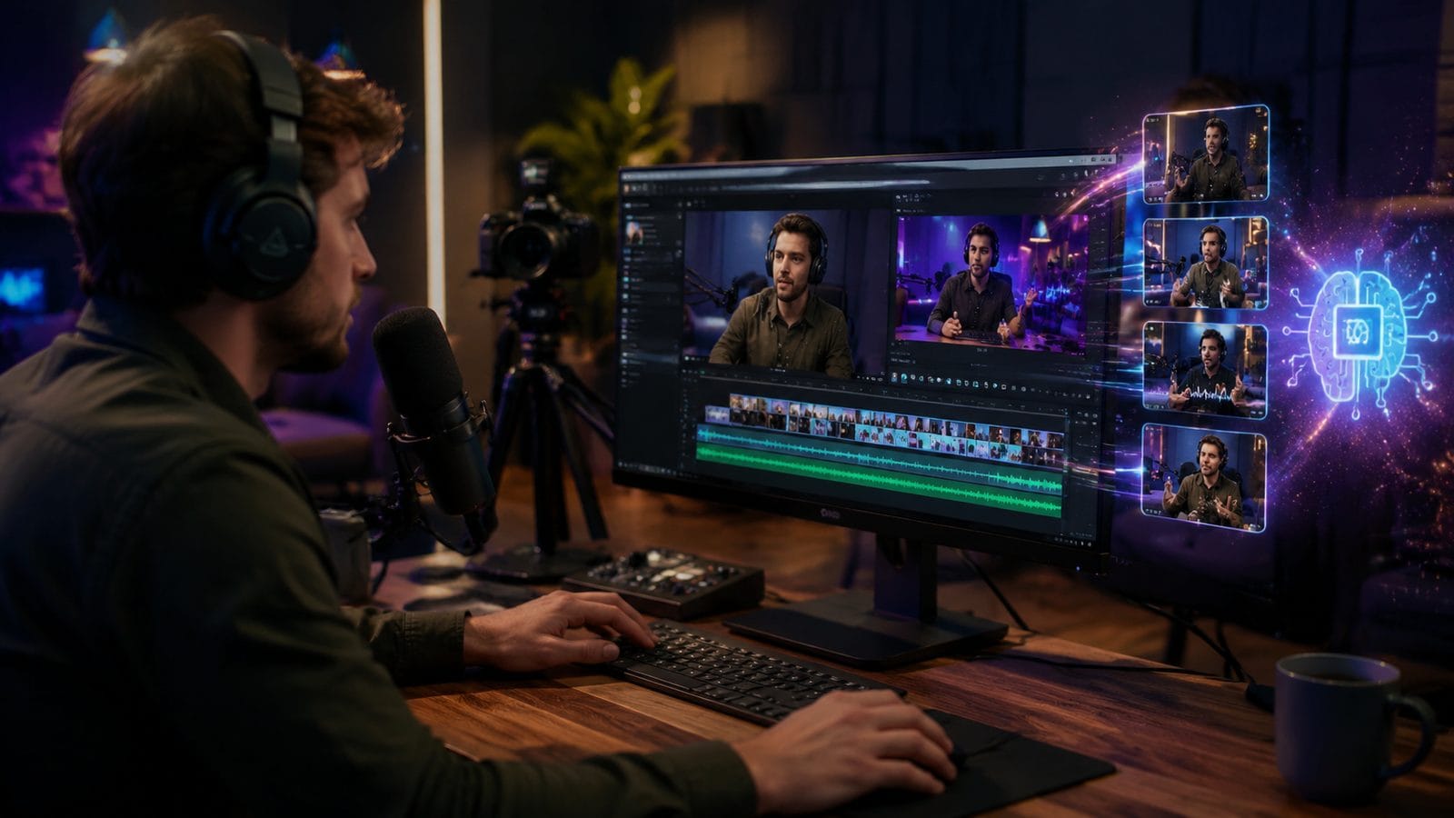 Illustration: ai video editing for podcast promotion