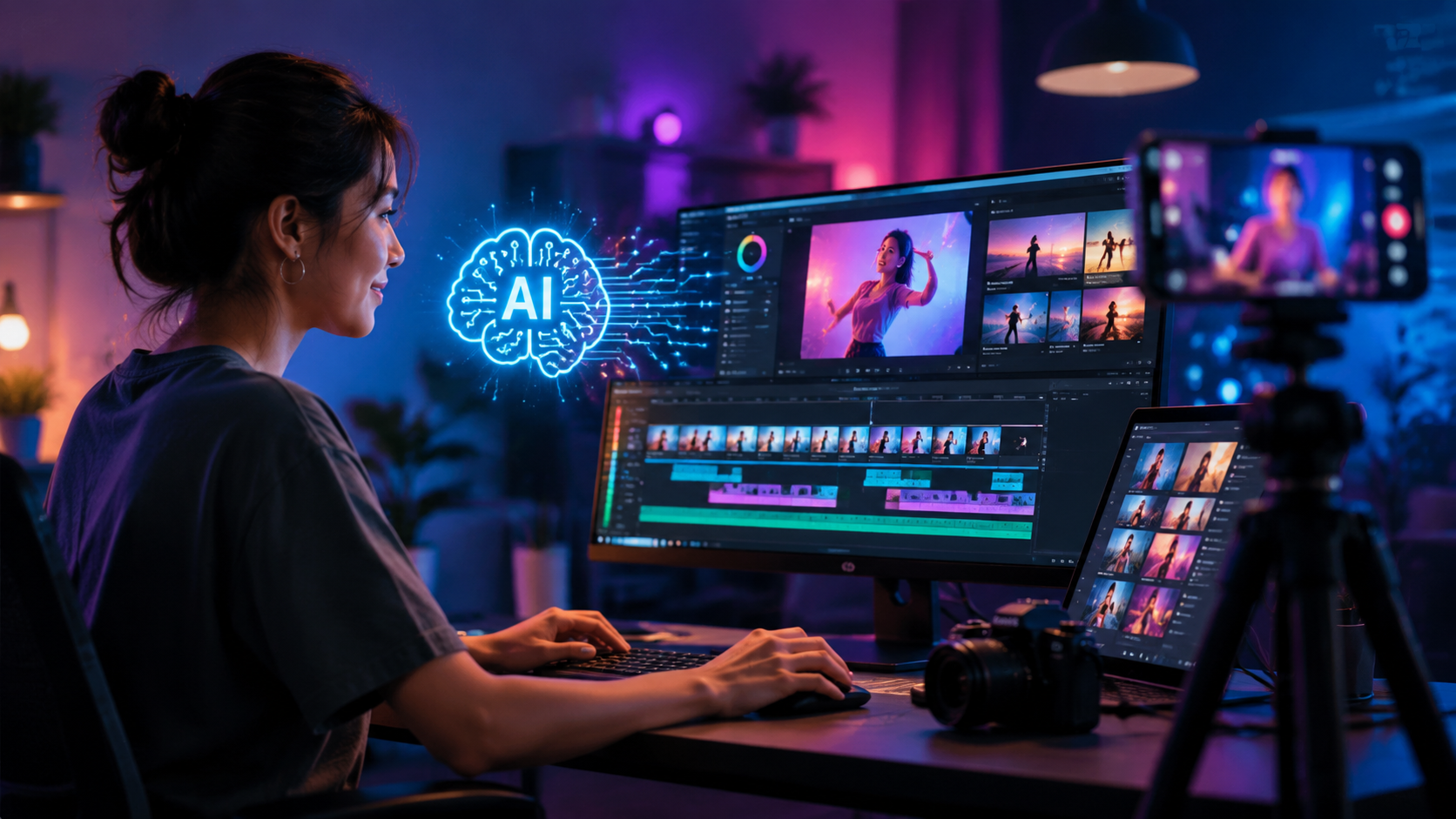 Illustration: ai video editing for tiktok content