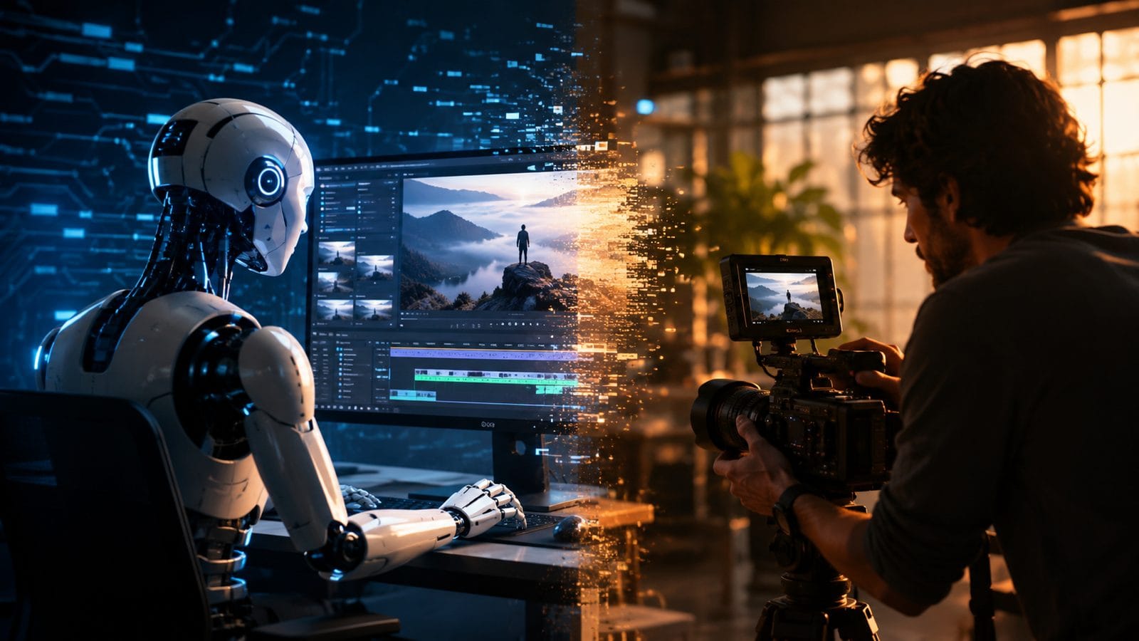 Illustration: text to video ai vs human creators