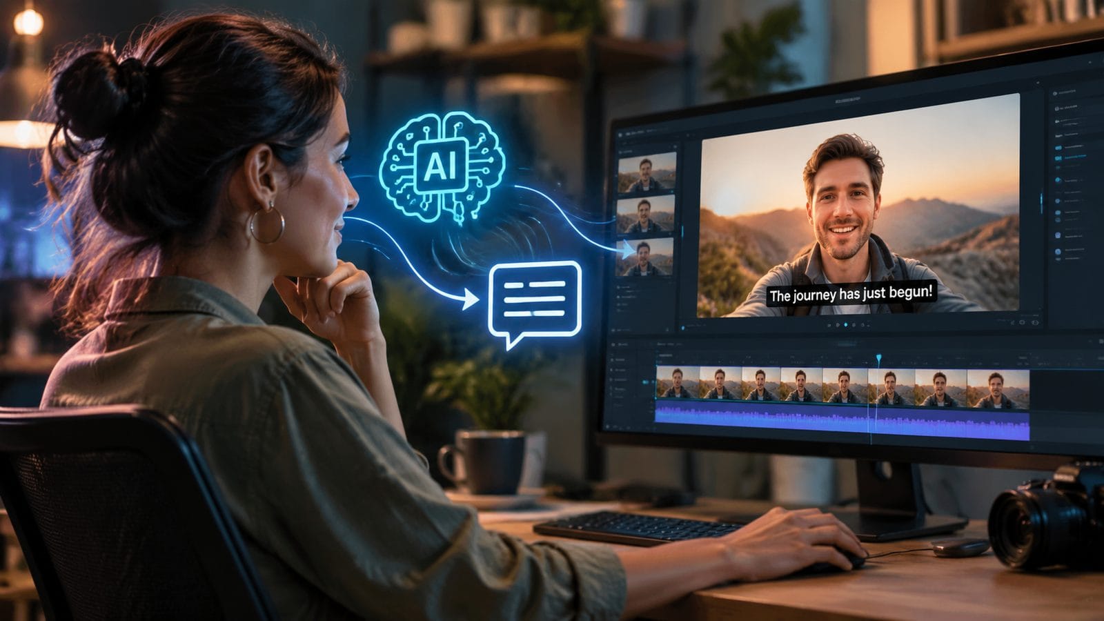 Illustration: ai video generator with auto subtitles