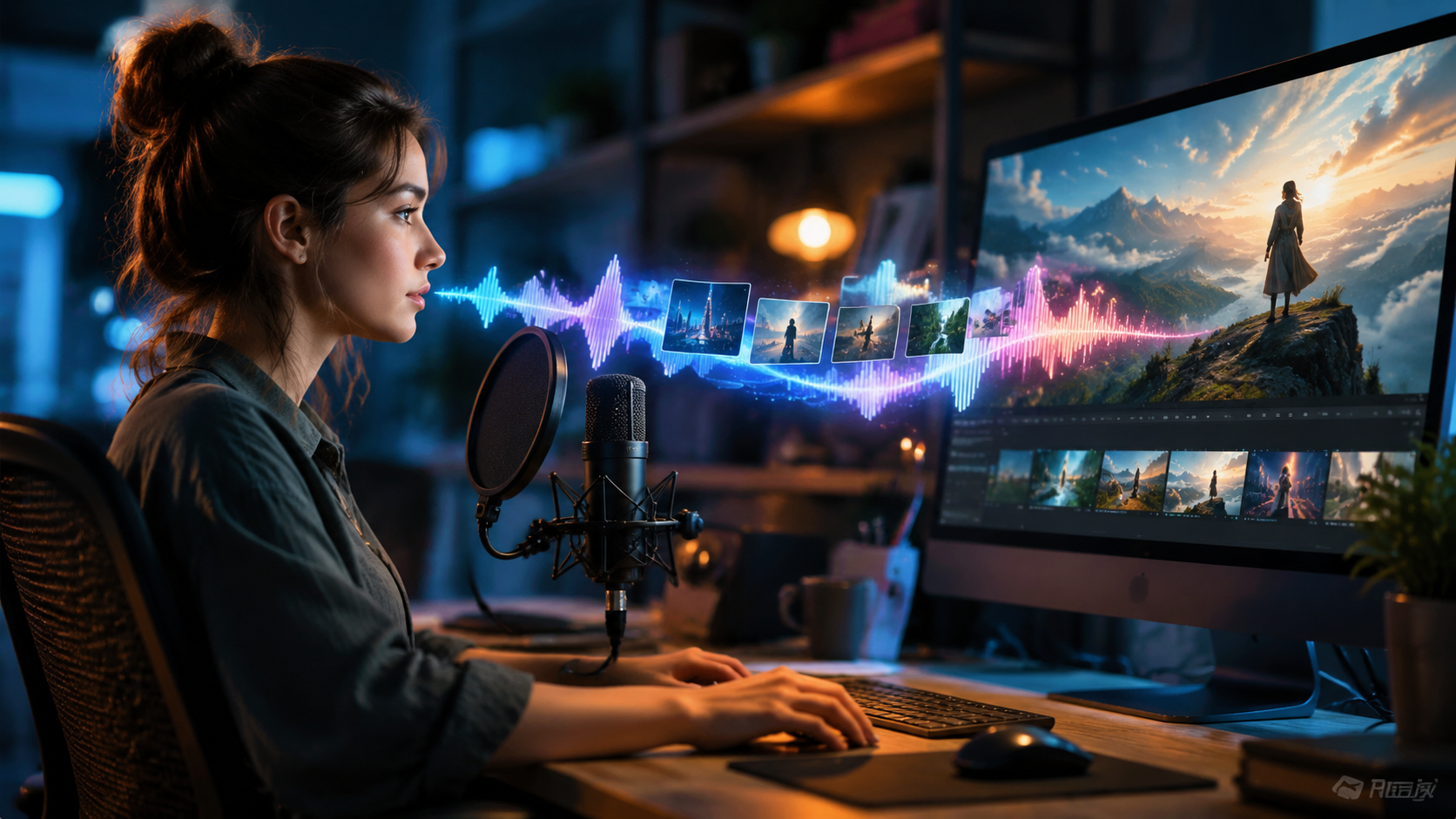 Illustration: text to video ai with realistic voiceovers