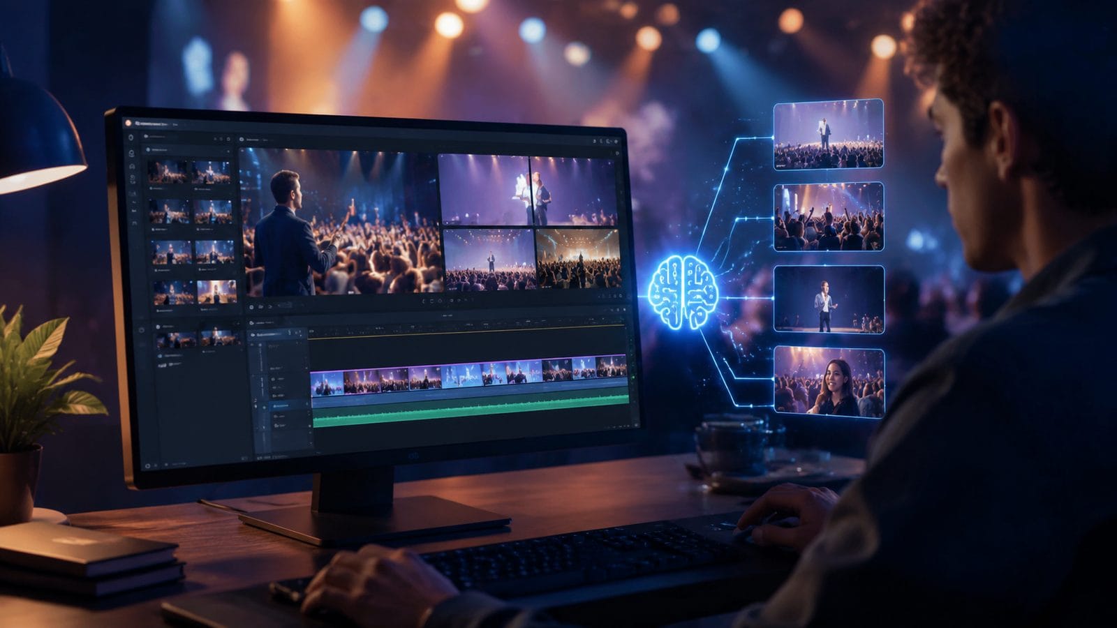 Illustration: ai video editing for live event recaps