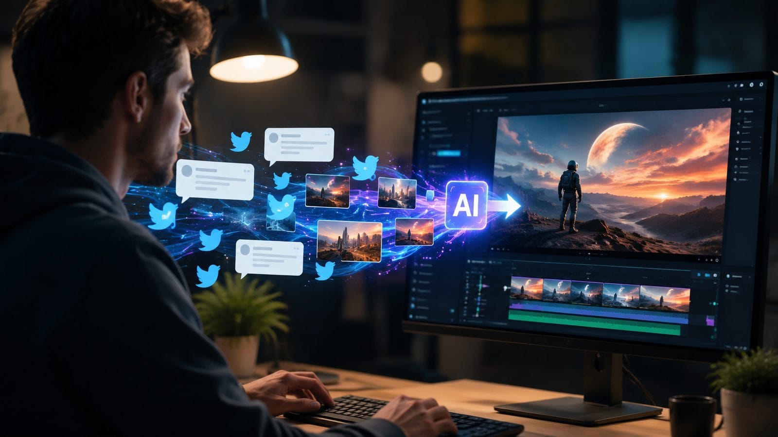 Illustration: how to create ai videos from tweets