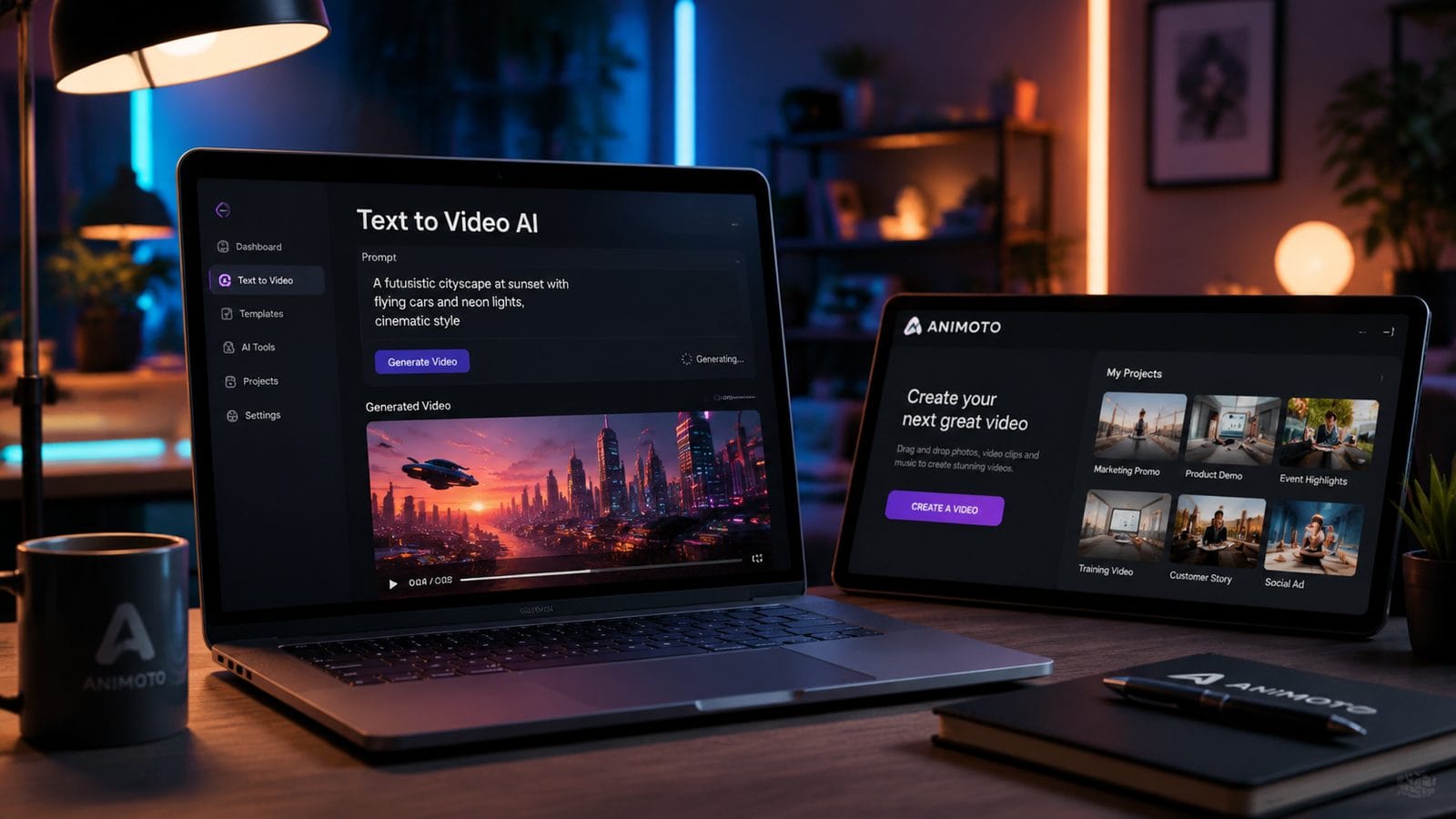 Illustration: text to video ai vs animoto
