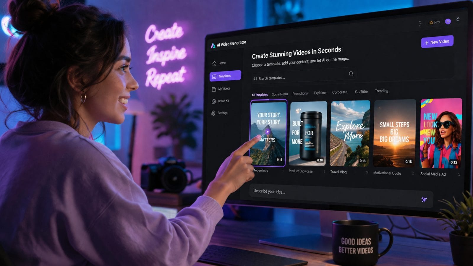 Illustration: ai video generator with built-in templates