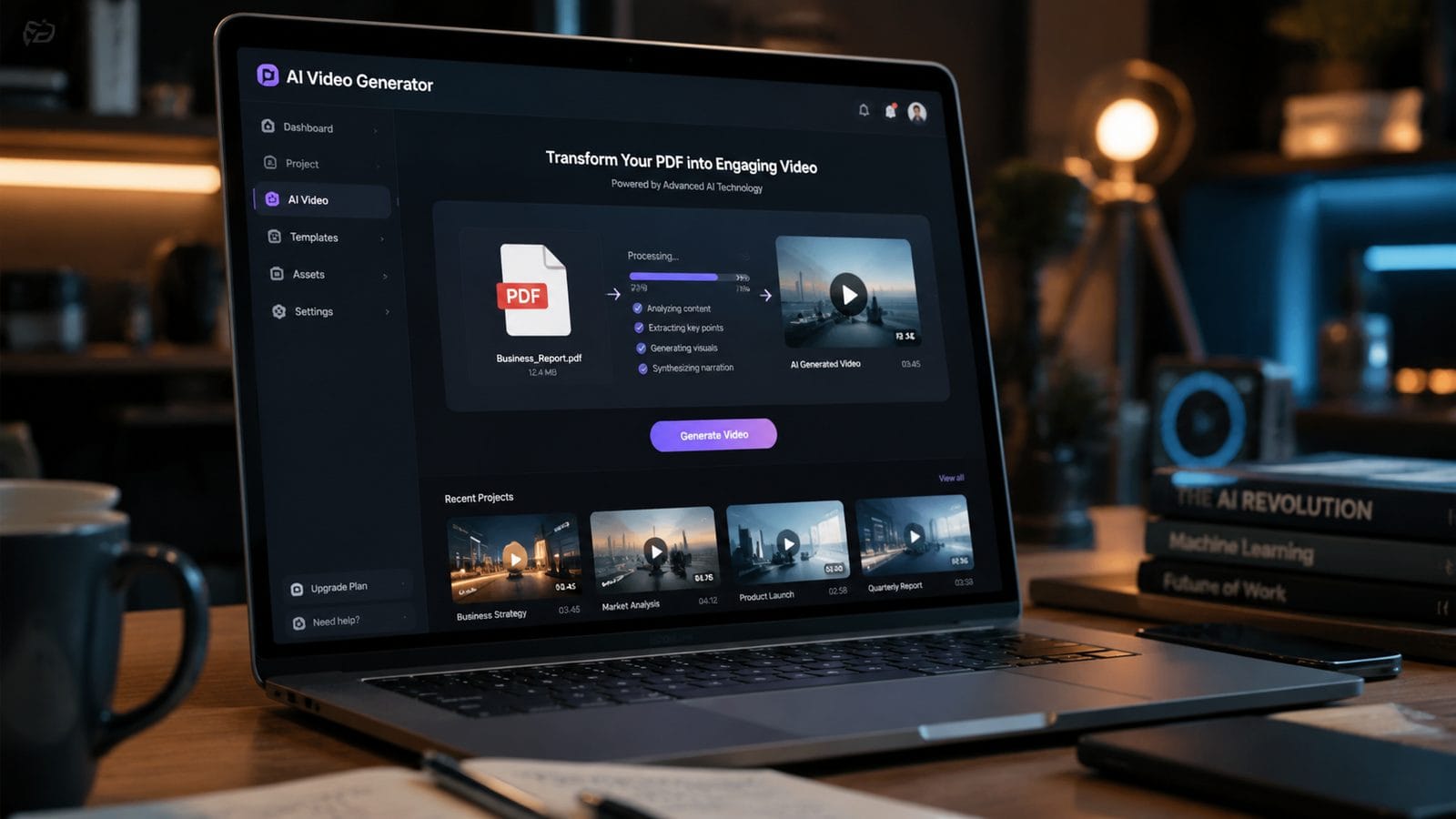 Illustration: how to generate ai videos from pdf files