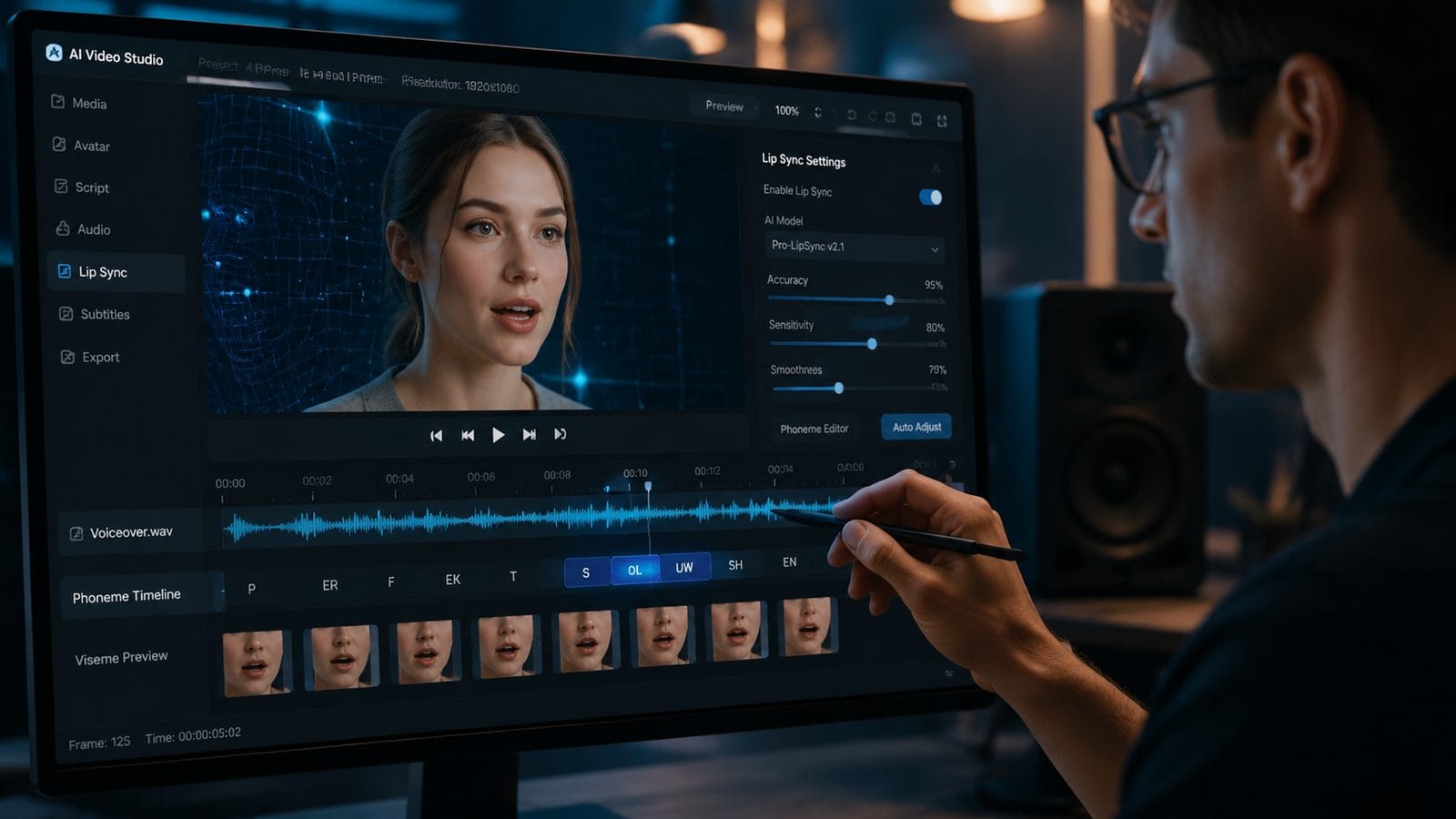 Illustration: how to fix ai video lip sync issues