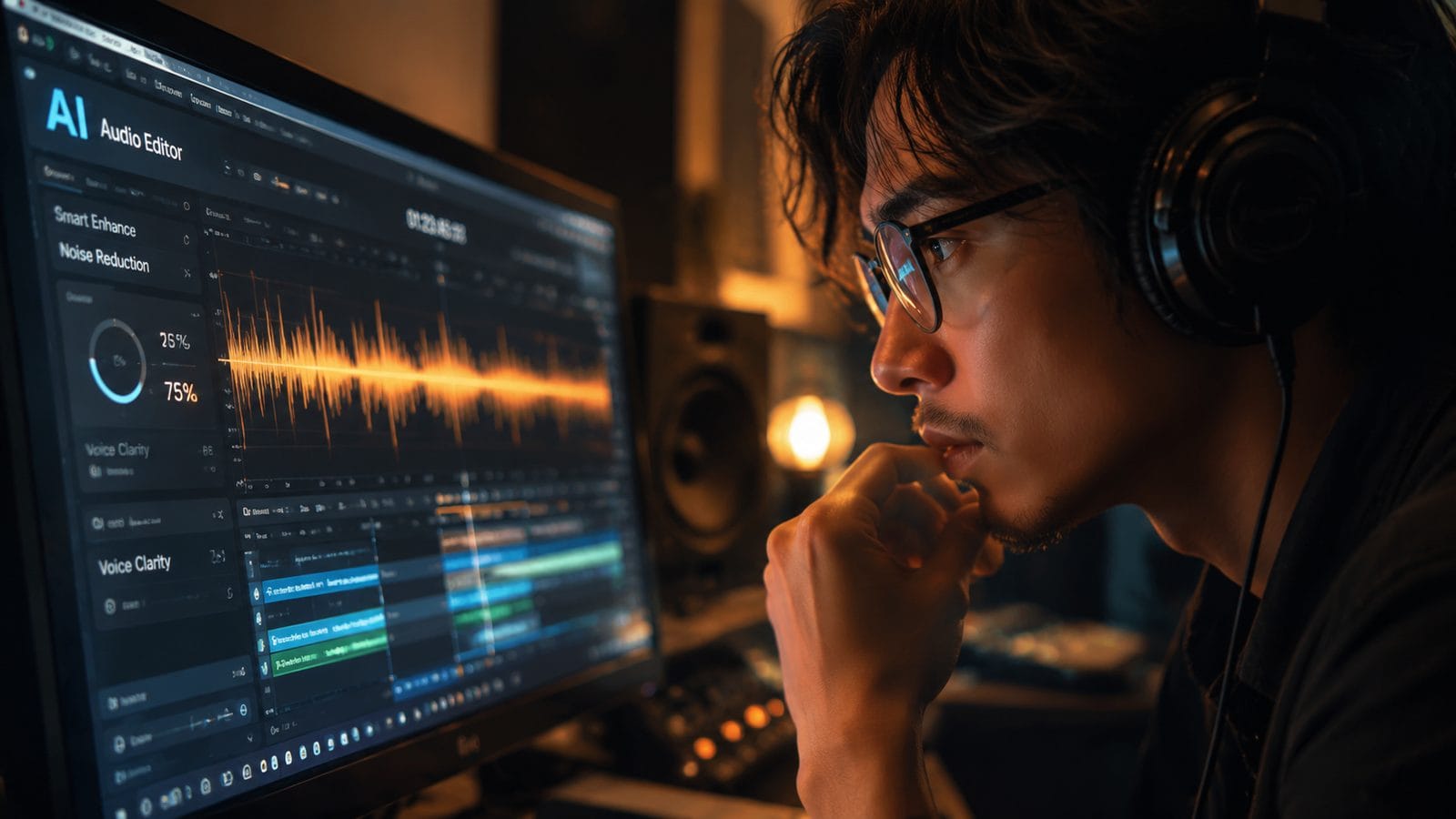 Illustration: how to remove background noise with ai editor