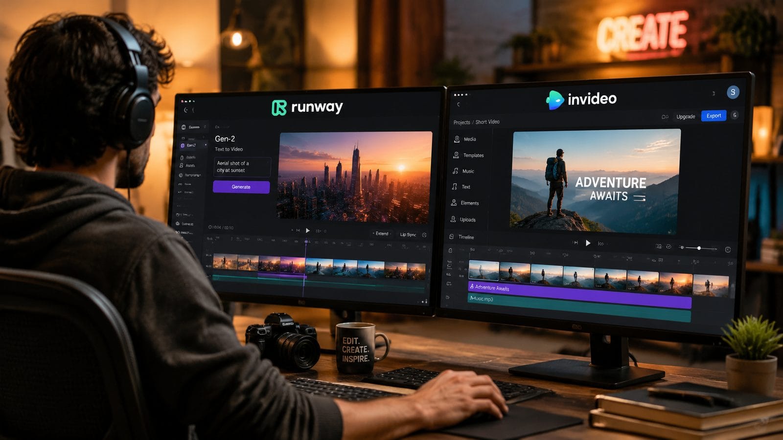 Illustration: runway ml vs invideo for short videos
