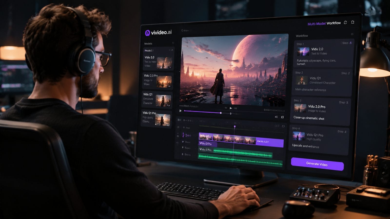 Illustration: vivideo.ai multi-model workflow review