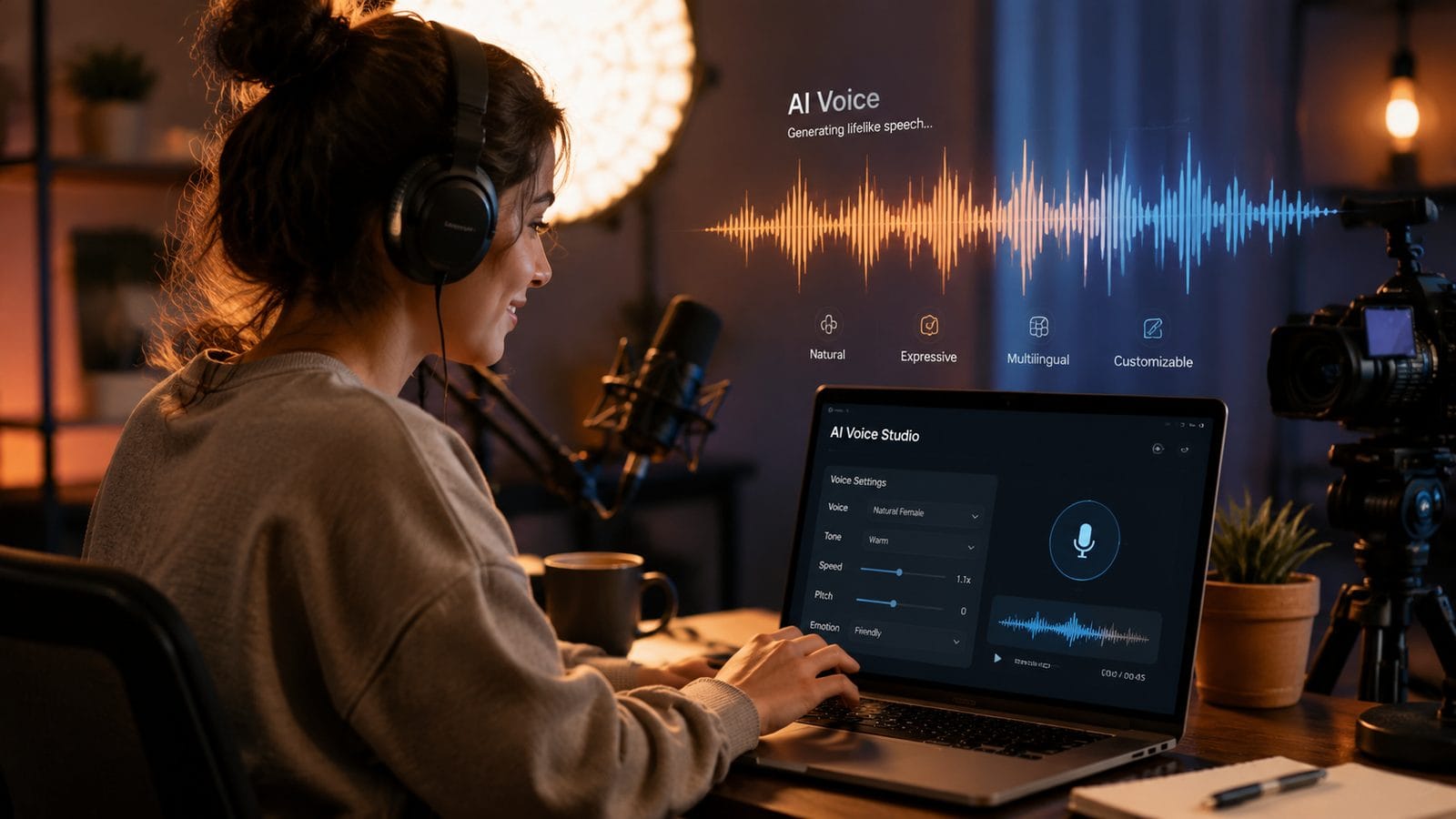 Illustration: avoiding robotic voice in ai video narration