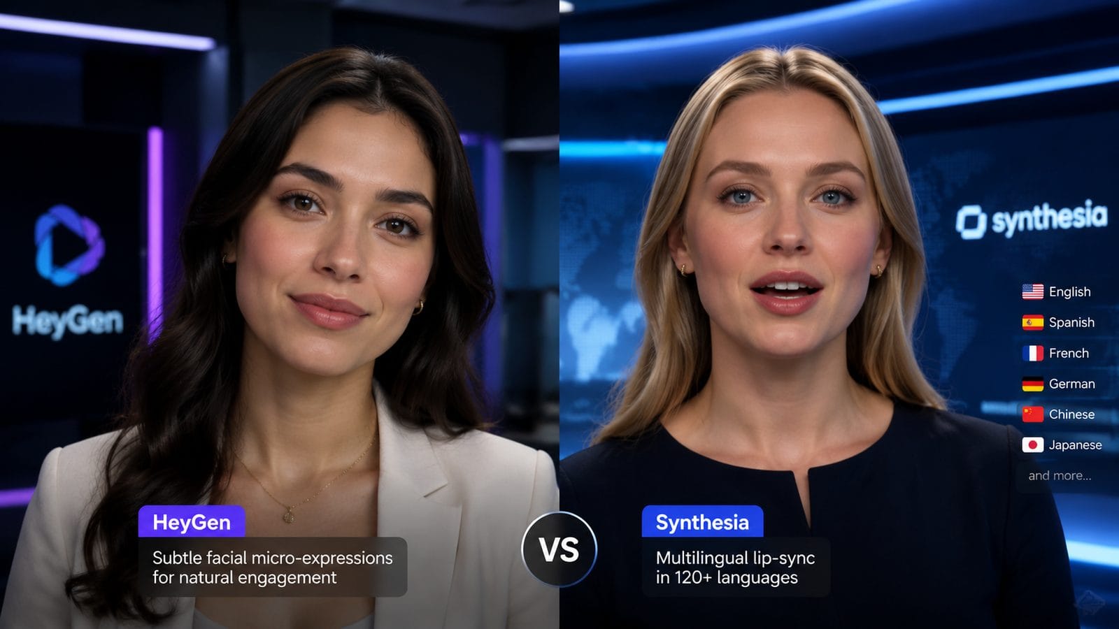 Illustration: heygen vs synthesia for talking head videos