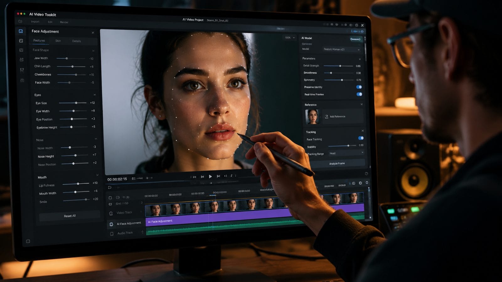 Illustration: fixing distorted faces in ai generated videos