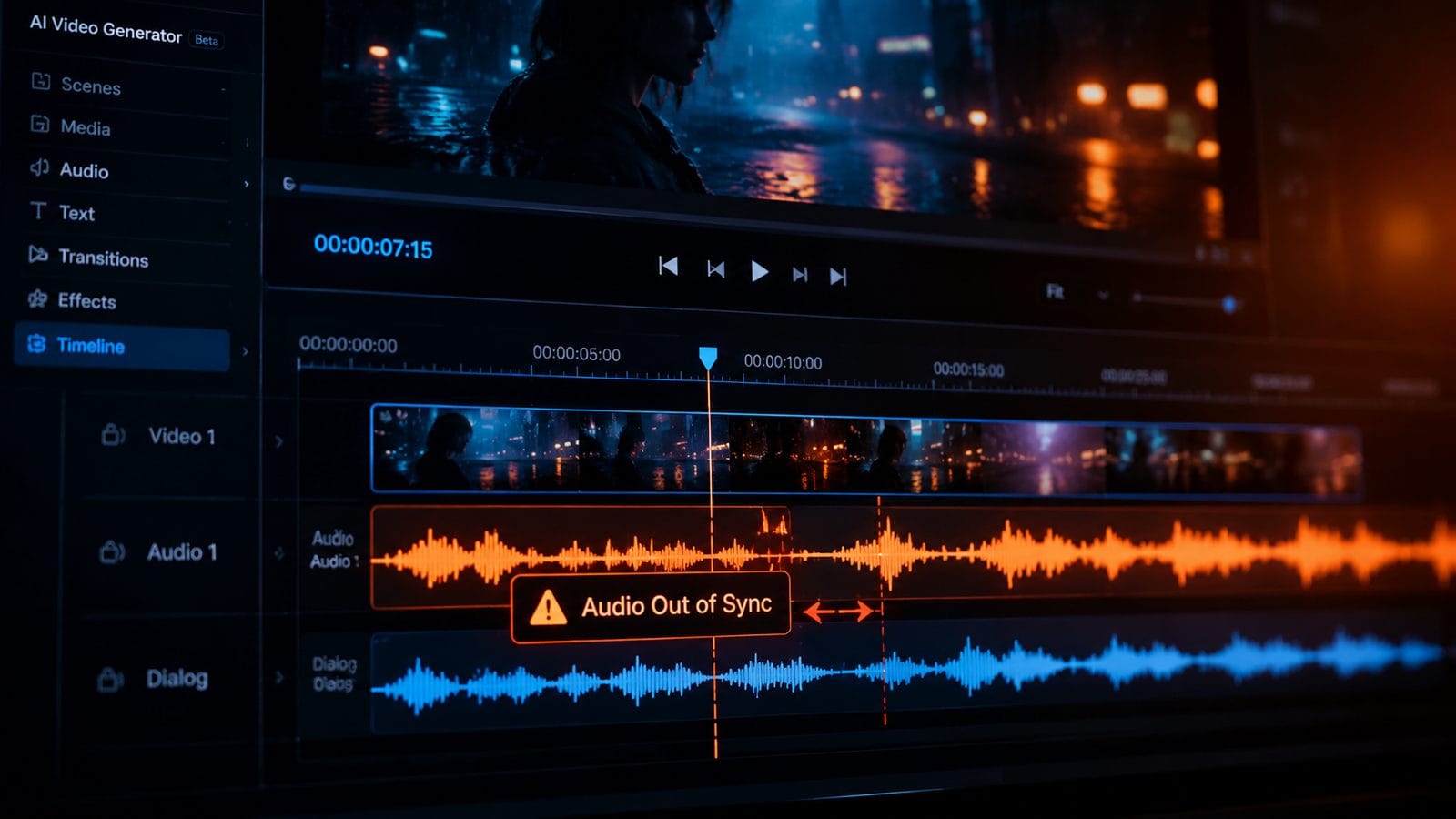 Illustration: why text to video ai fails to sync audio