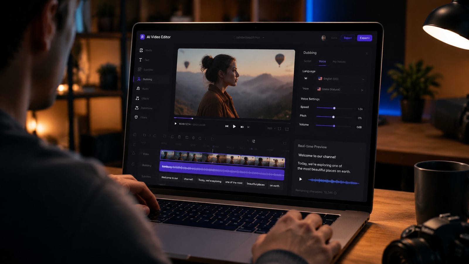 Illustration: how to dub videos using ai video editor