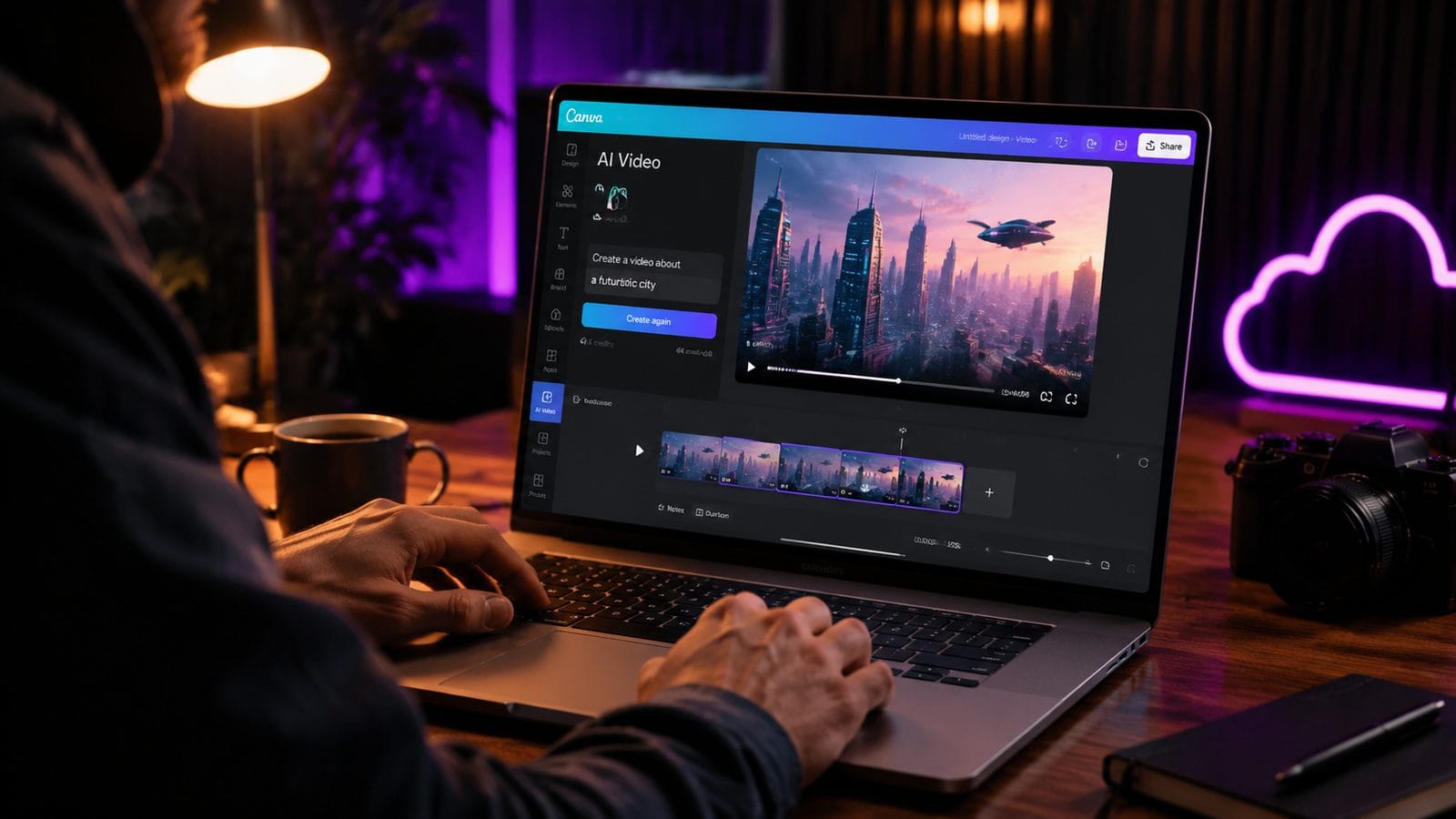 Illustration: canva + ai video workflow for creators